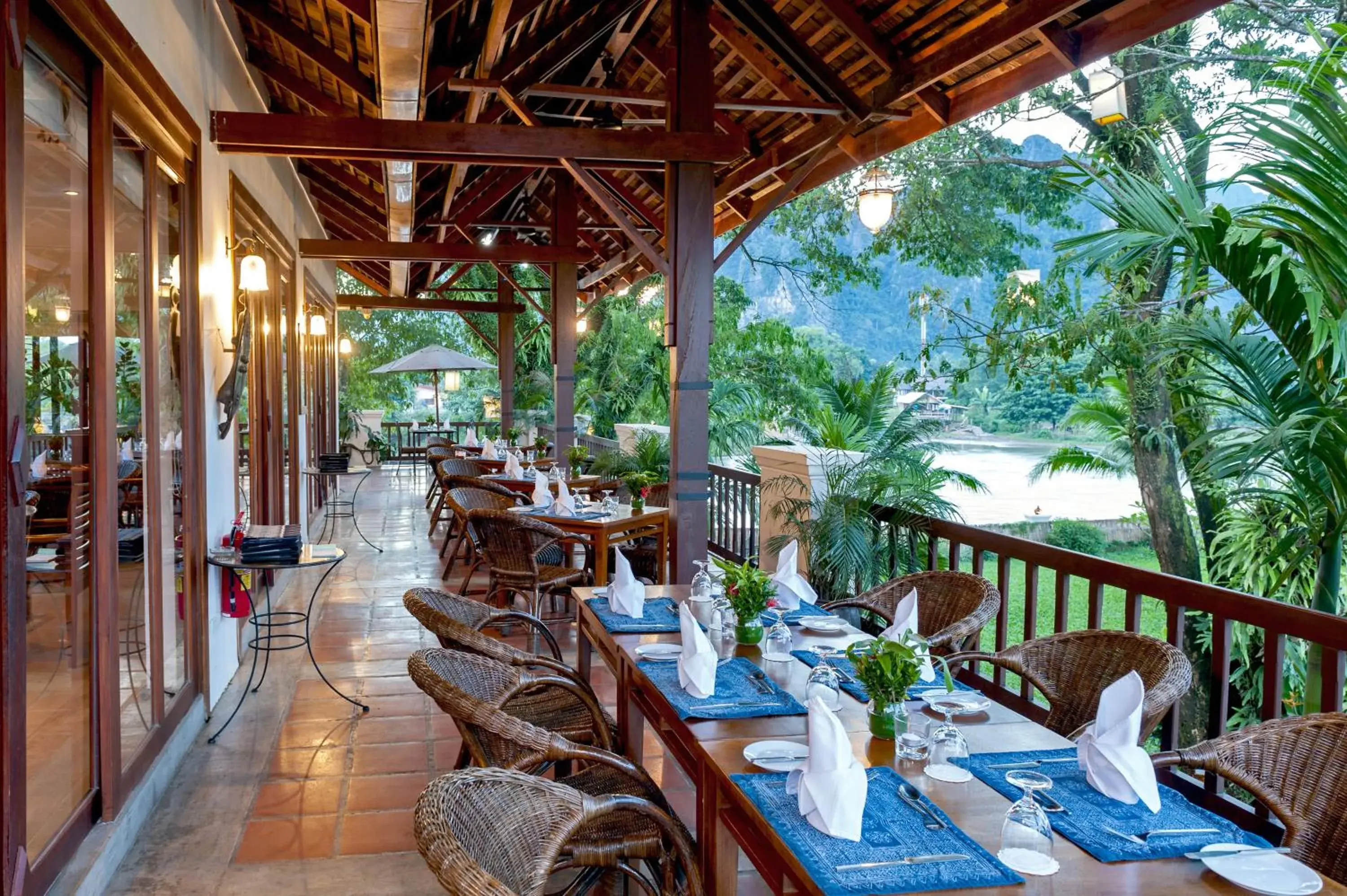 Restaurant/places to eat in Riverside Boutique Resort, Vang Vieng Restaurant/places to eat in Riverside Boutique Resort, Vang Vieng