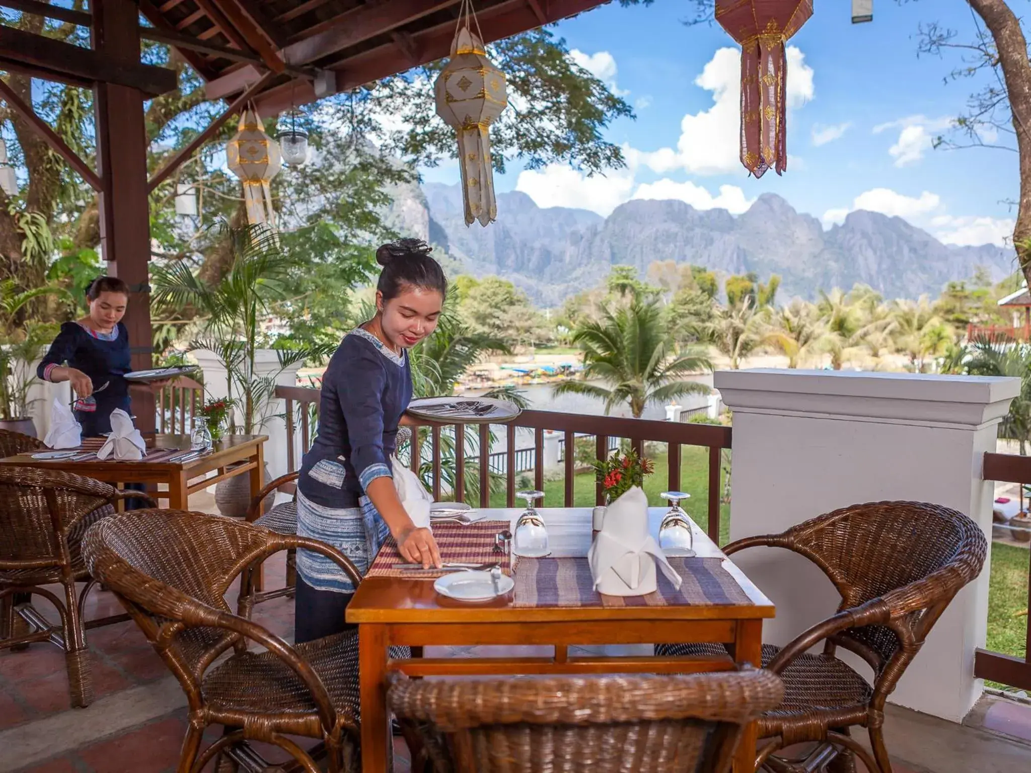 Restaurant/places to eat in Riverside Boutique Resort, Vang Vieng Restaurant/places to eat in Riverside Boutique Resort, Vang Vieng