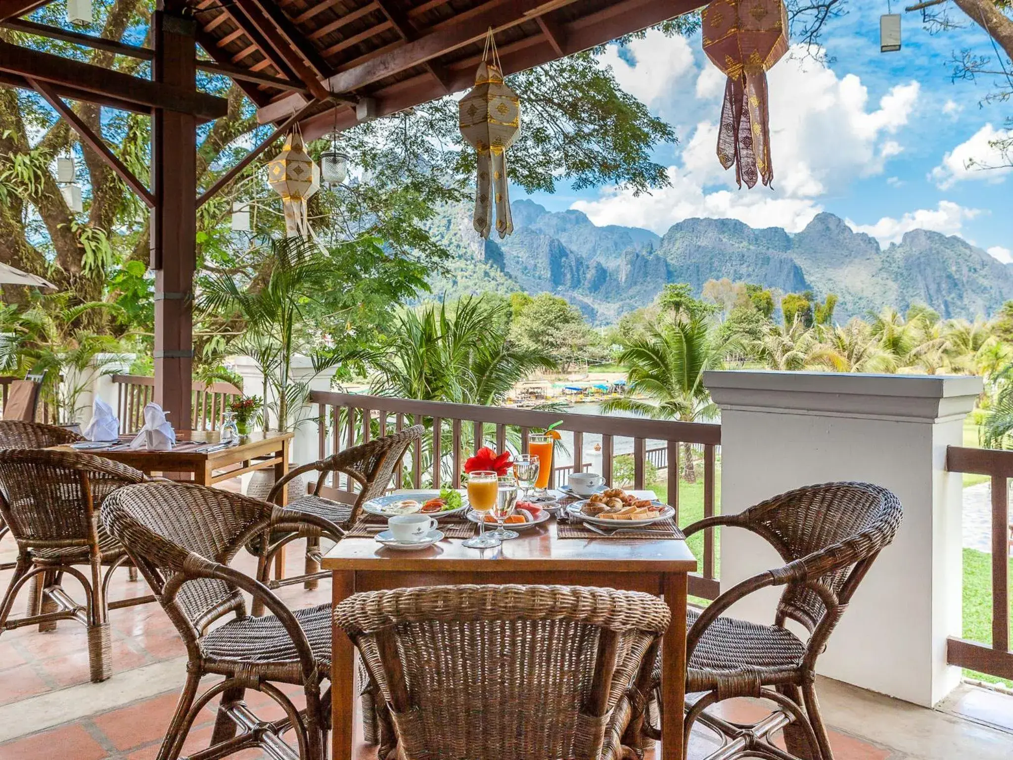 Restaurant/places to eat in Riverside Boutique Resort, Vang Vieng Restaurant/places to eat in Riverside Boutique Resort, Vang Vieng
