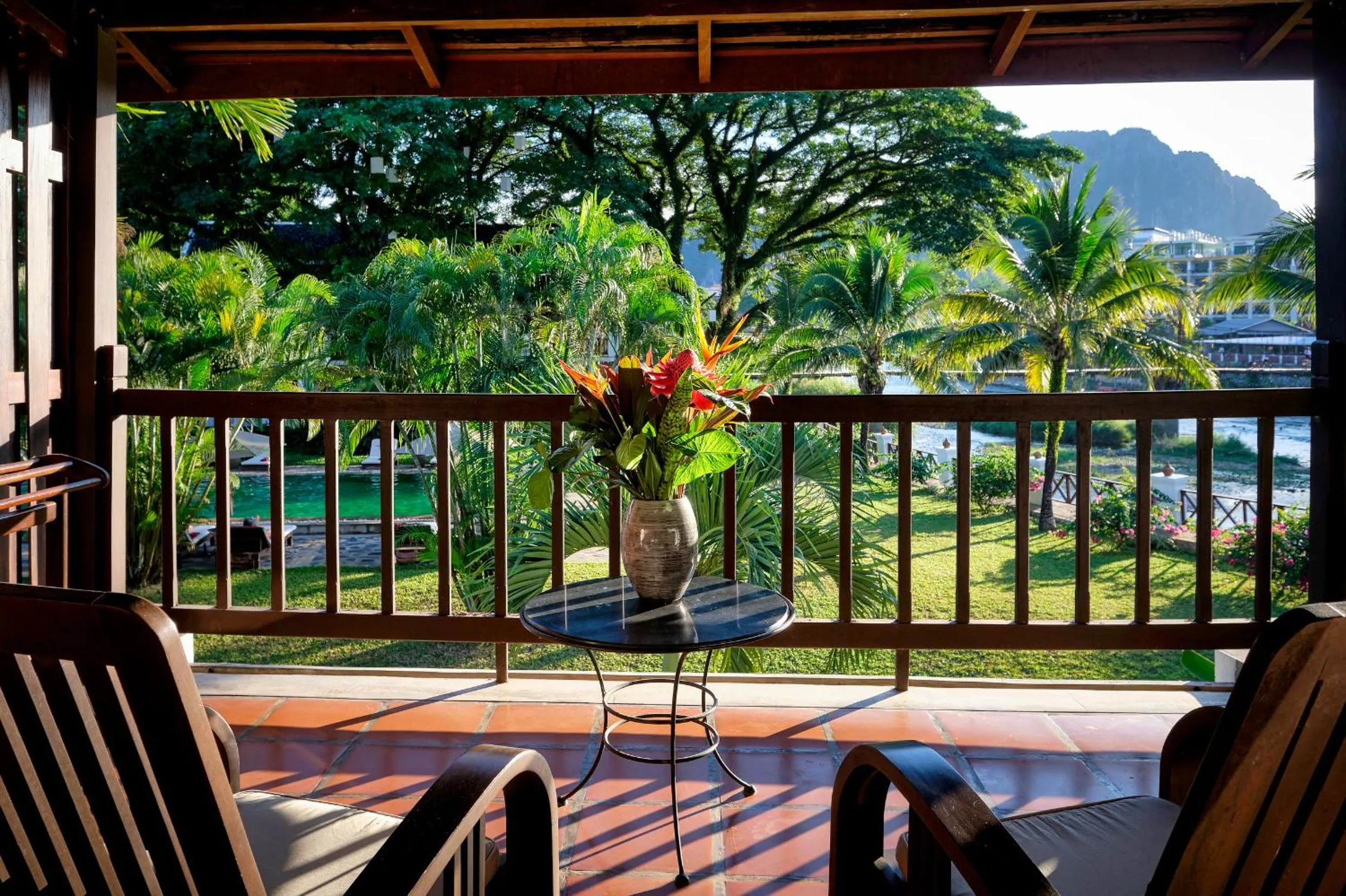 Balcony/Terrace in Riverside Boutique Resort, Vang Vieng