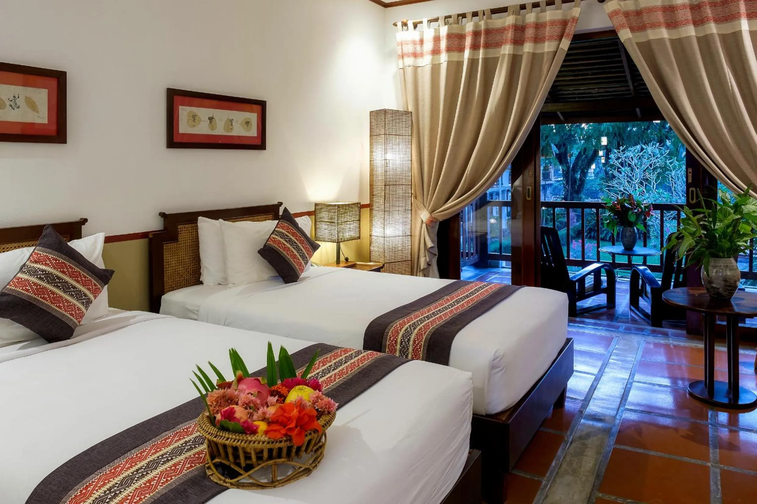 Bedroom, Bed in Riverside Boutique Resort, Vang Vieng