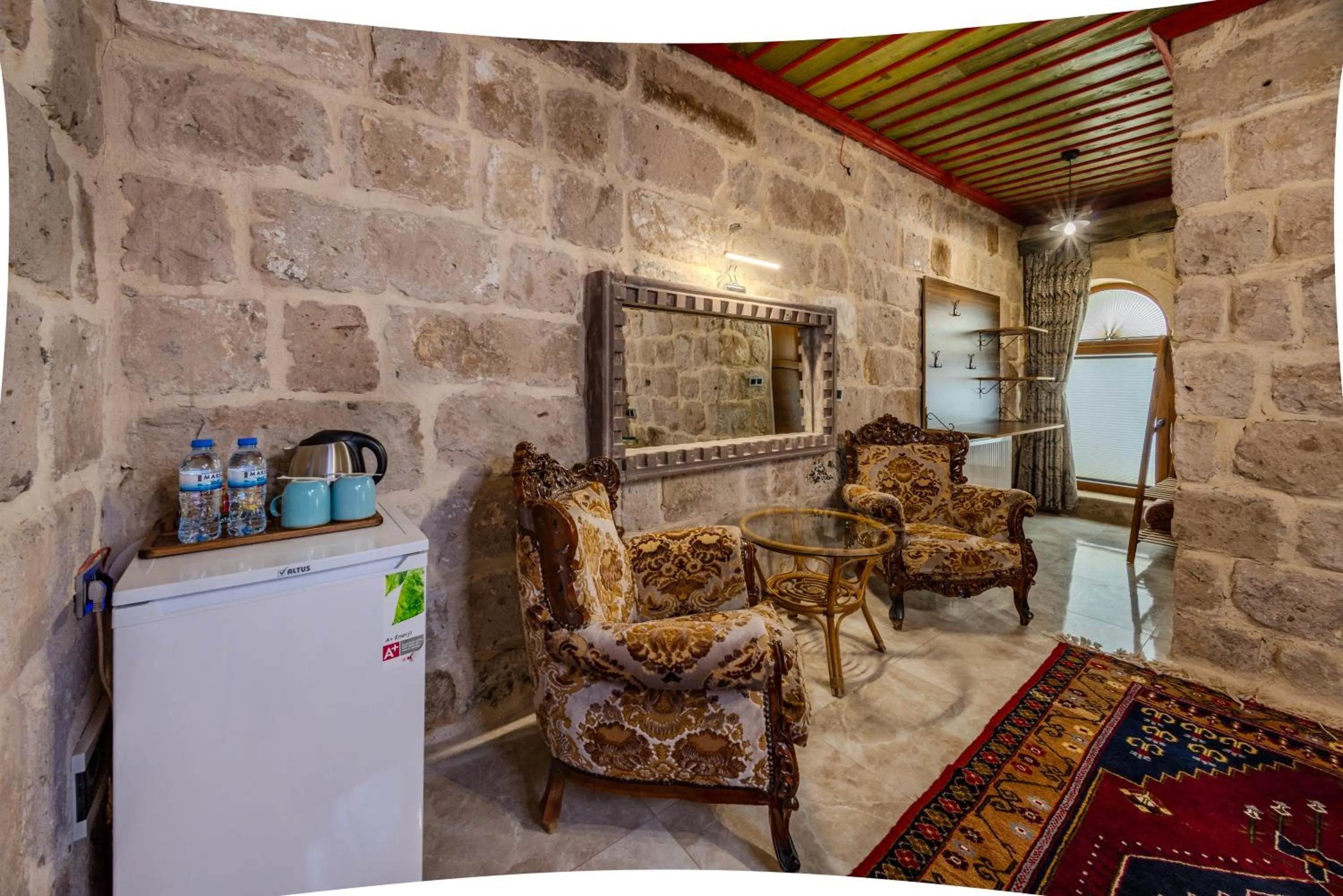 Seating area in Kayatas Cave Suites