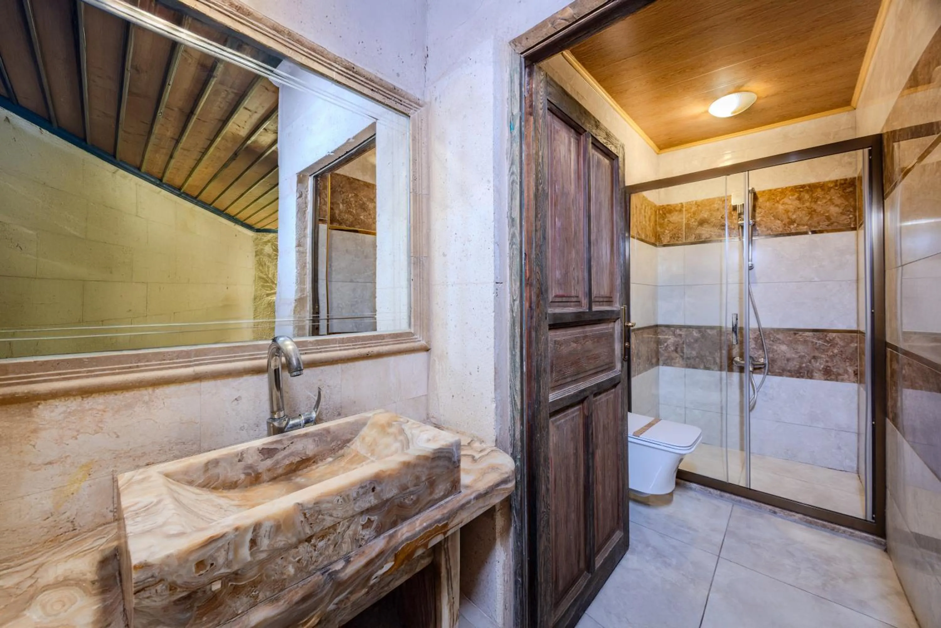 Shower in Kayatas Cave Suites