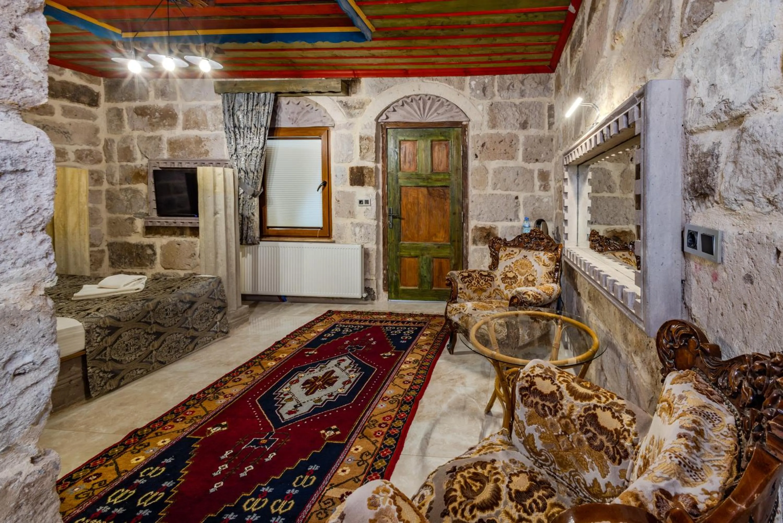 Seating area in Kayatas Cave Suites