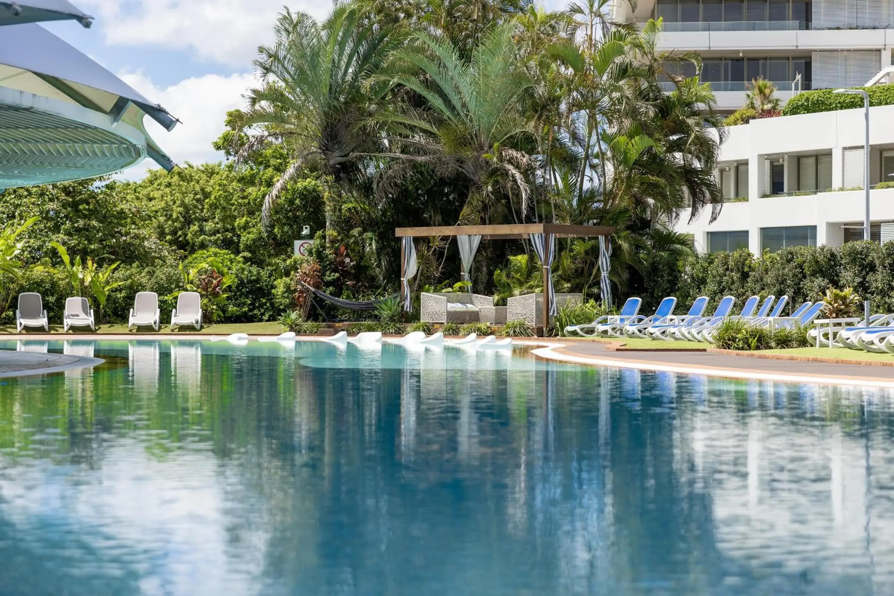 Pool view in Hilton Cairns Pool view in Hilton Cairns