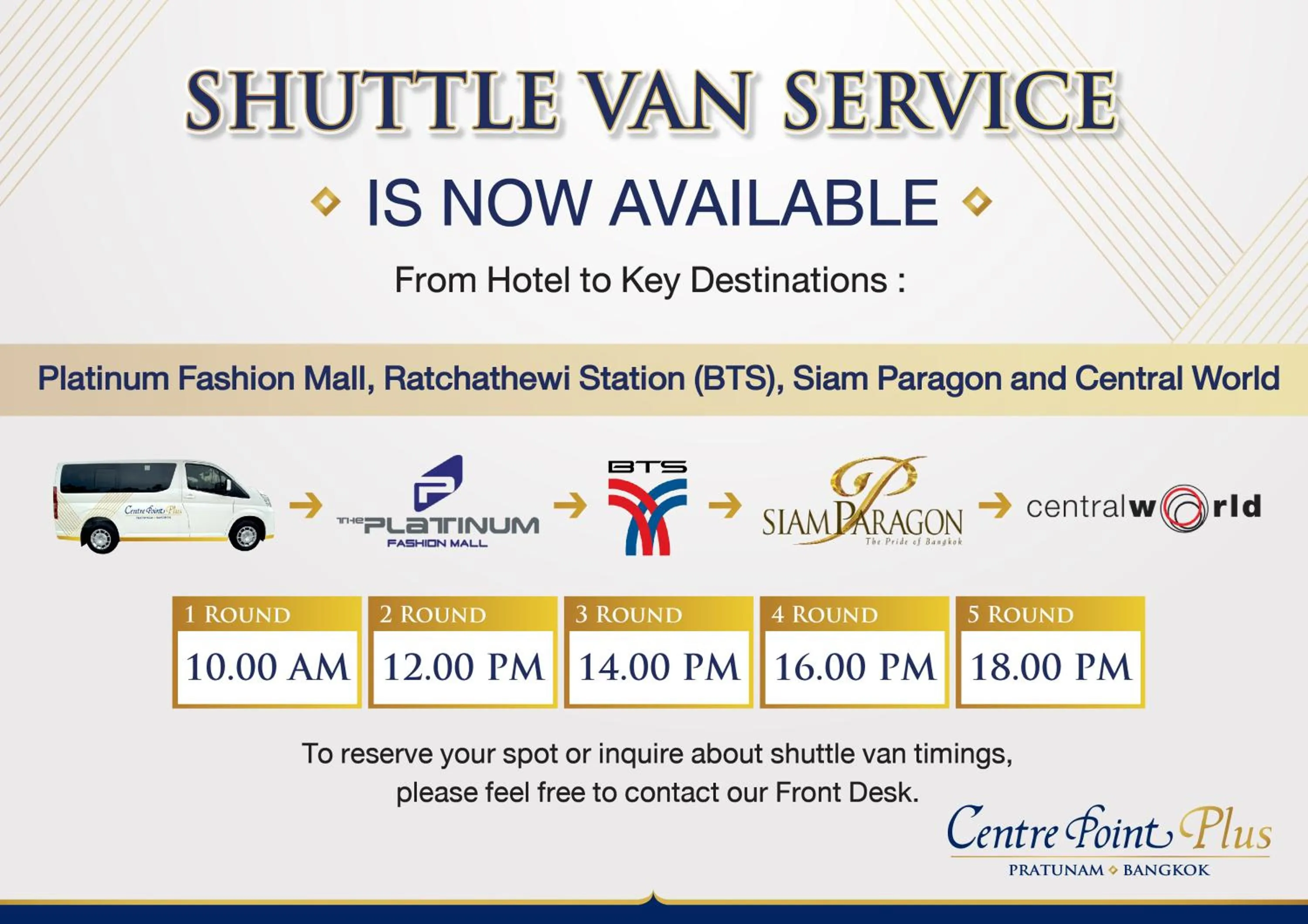 shuttle in Centre Point Plus Hotel Pratunam