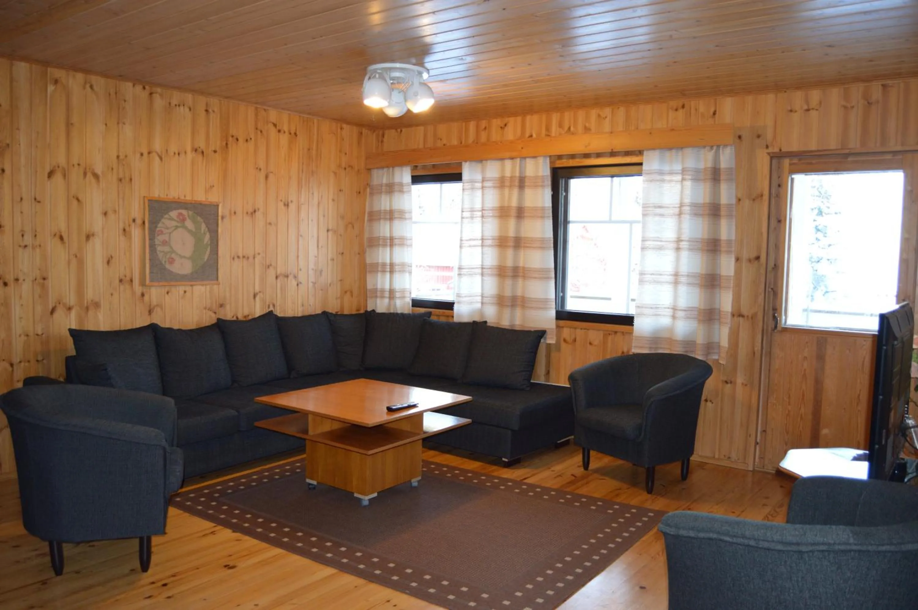 Seating area in Rinnepelto Holiday Cottages