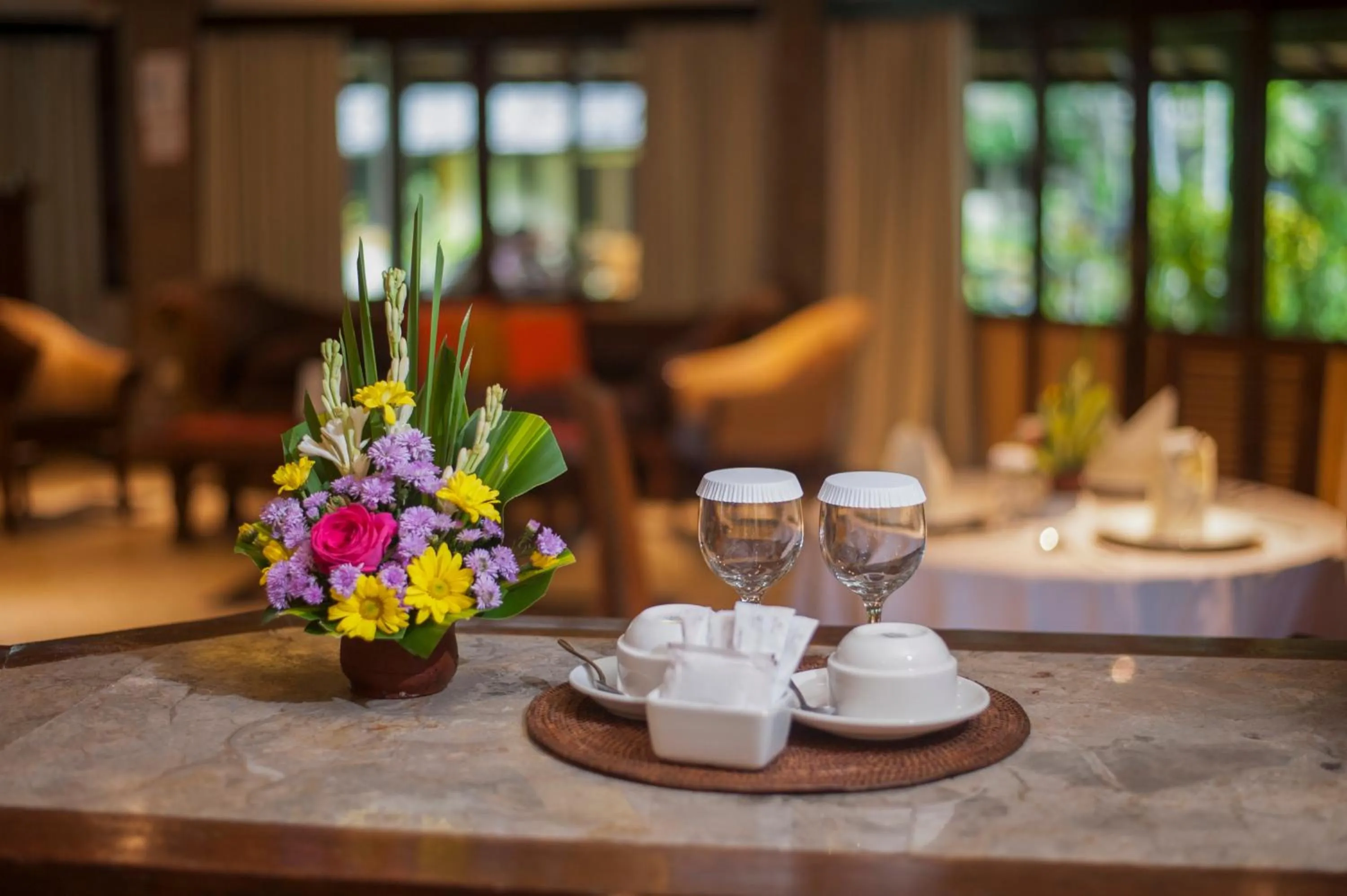 Seating area in Hotel Vila Lumbung