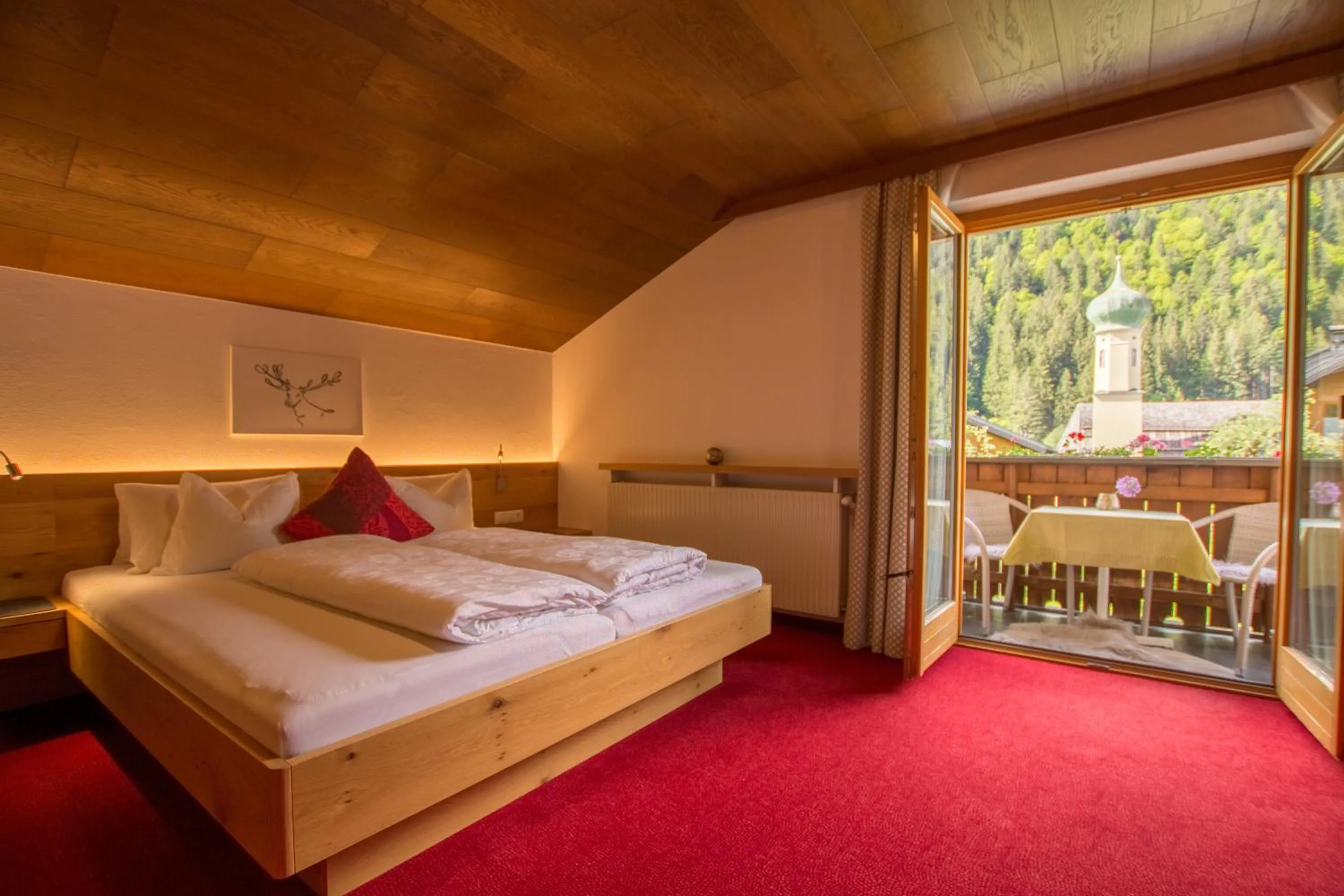 View (from property/room), Bed in Pension Christophorus Hotel Garni