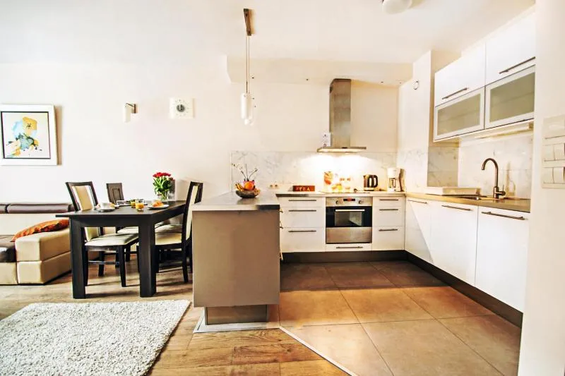 Kitchen or kitchenette in Angel City Center Krakow Aparthotel