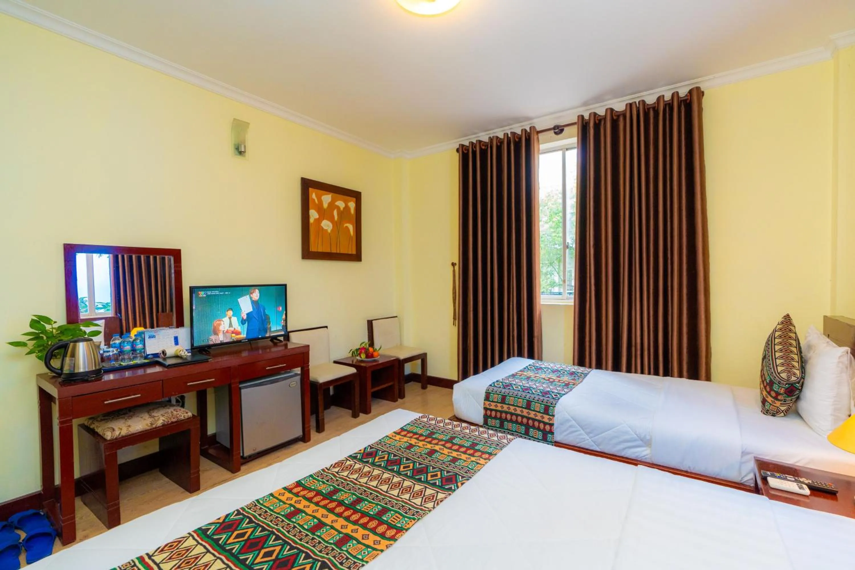 Bed in Hoang Ha Boutique Hotel