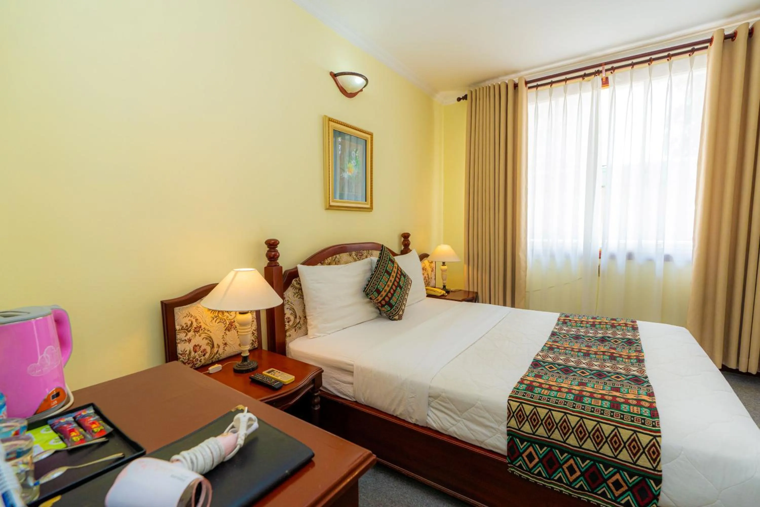 Bed in Hoang Ha Boutique Hotel