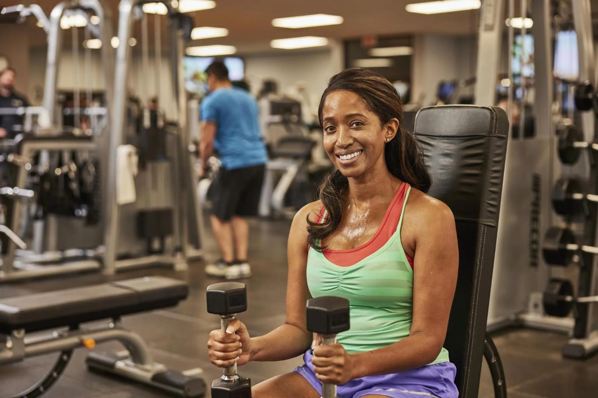 Fitness centre/facilities in Hilton Anatole