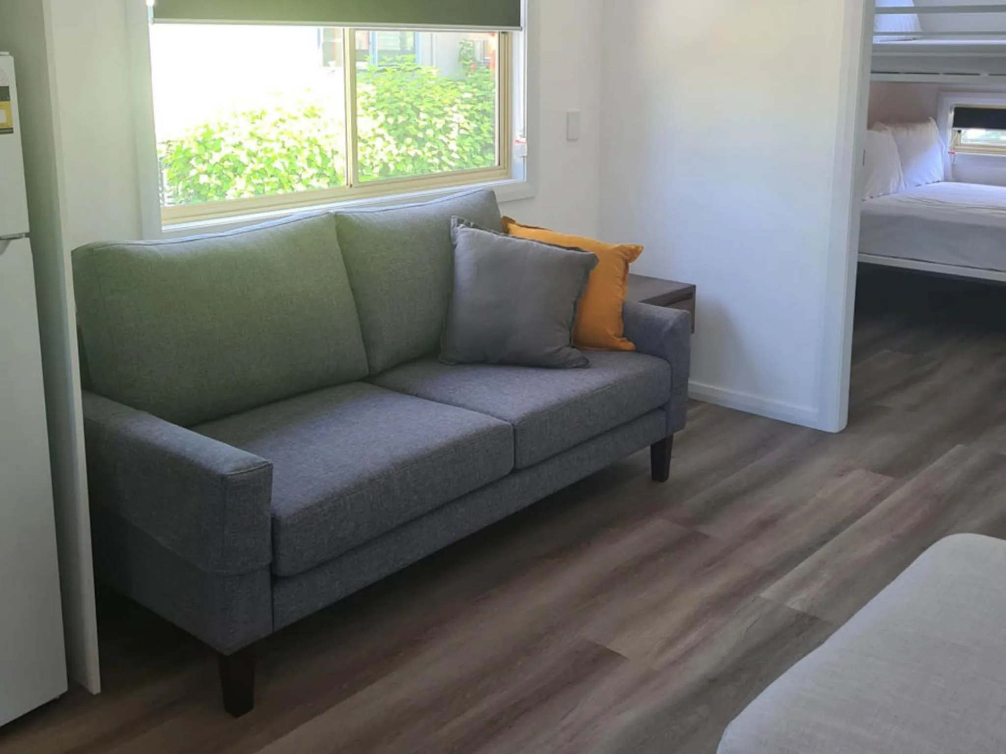 Living room, Bed in Lakeside Forster Holiday Park