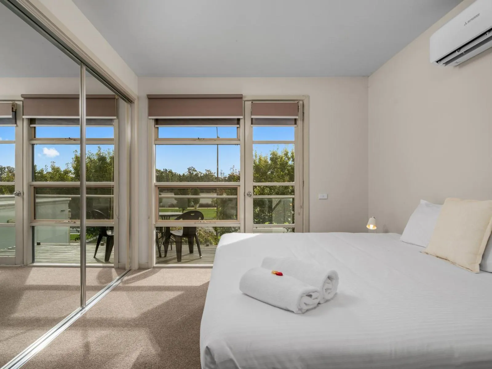 Bed in Central Shepparton Apartments
