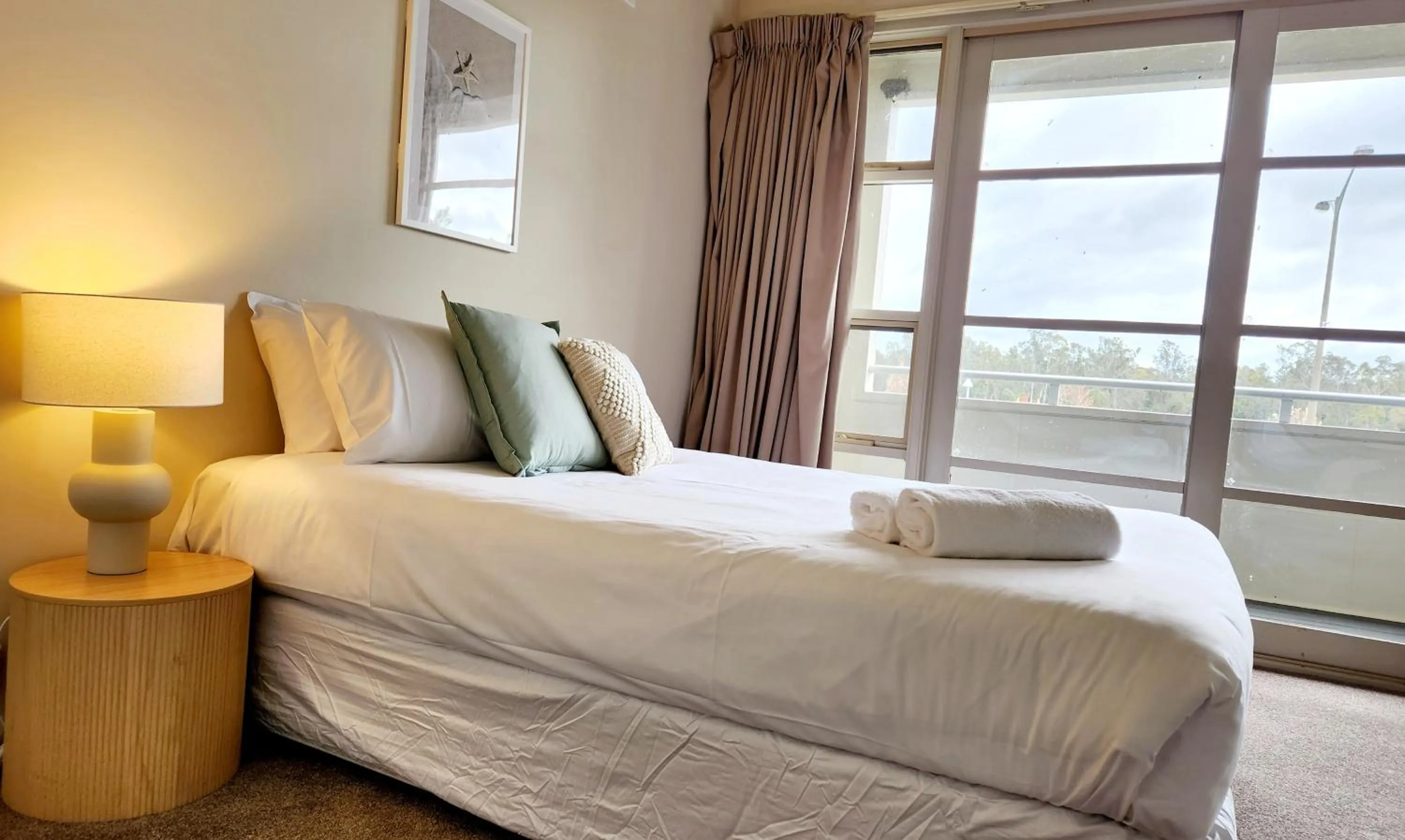 Bed in Central Shepparton Apartments