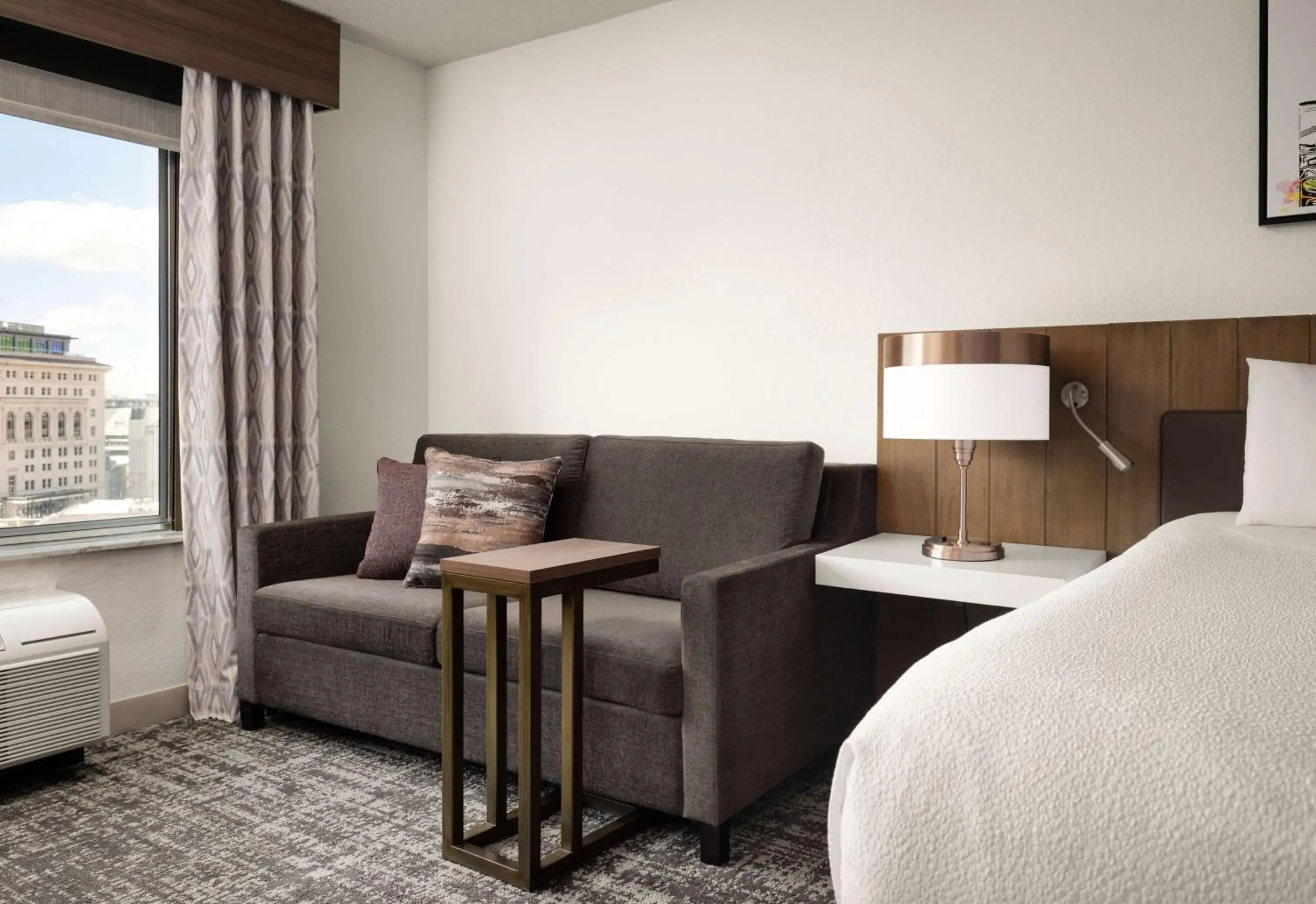 Living room, Bed in Hilton Garden Inn Detroit Downtown Living room, Bed in Hilton Garden Inn Detroit Downtown