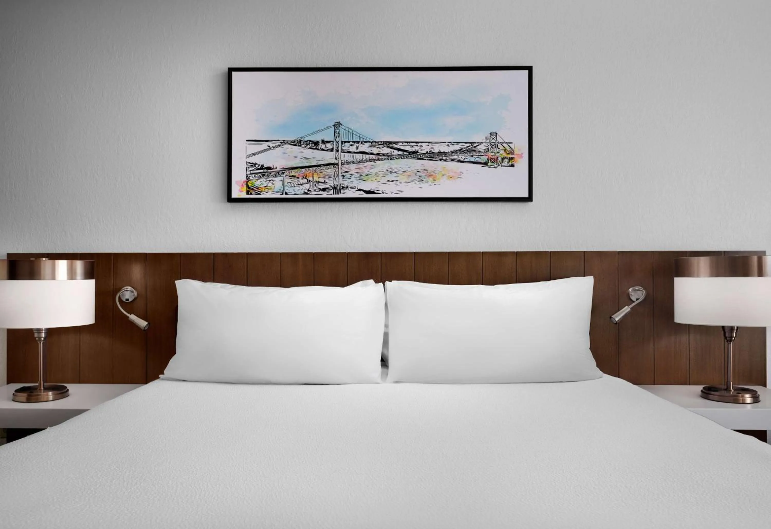 Bed in Hilton Garden Inn Detroit Downtown