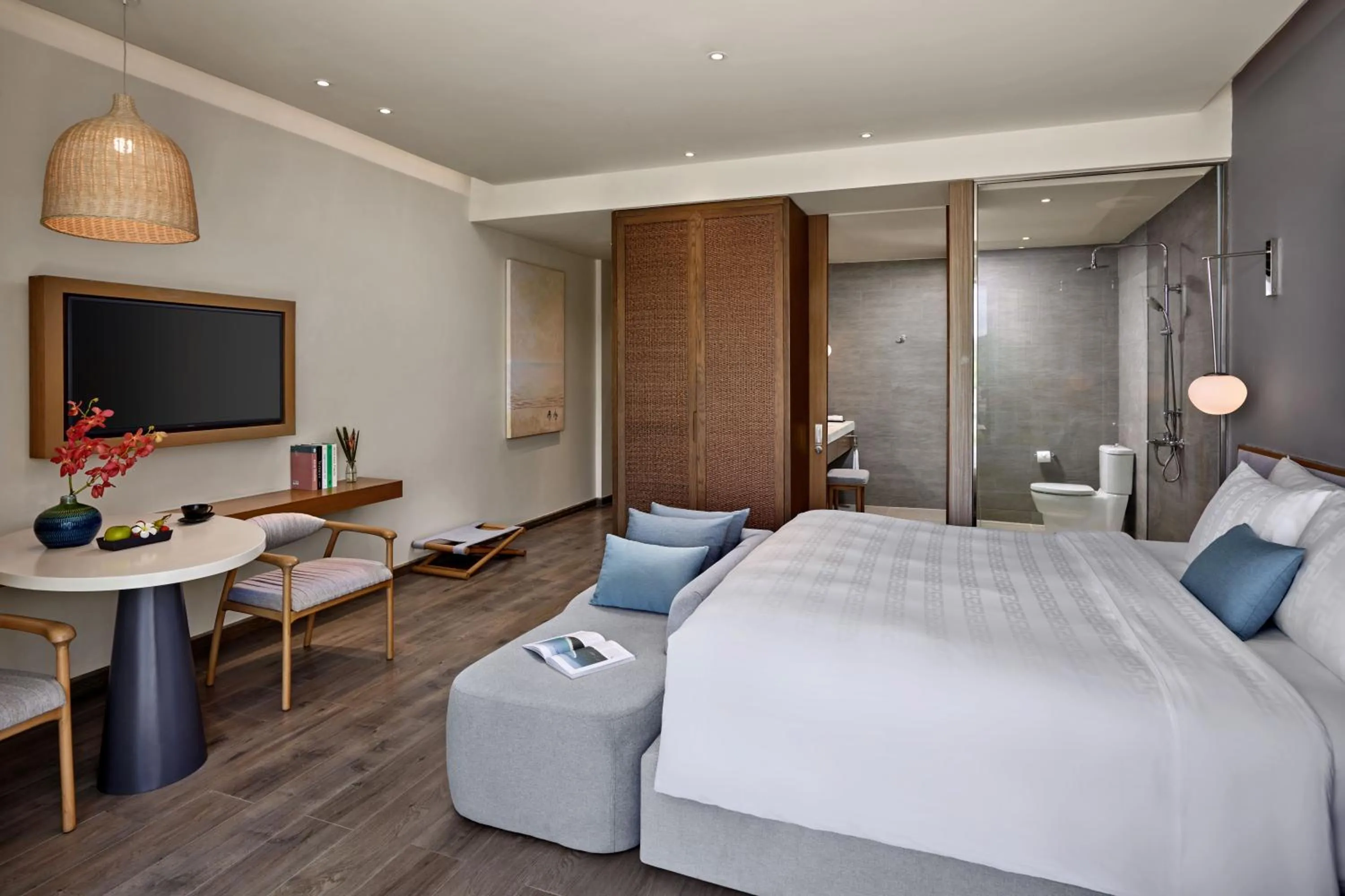 Living room, Bed in Premier Residences Phu Quoc Emerald Bay Managed by Accor