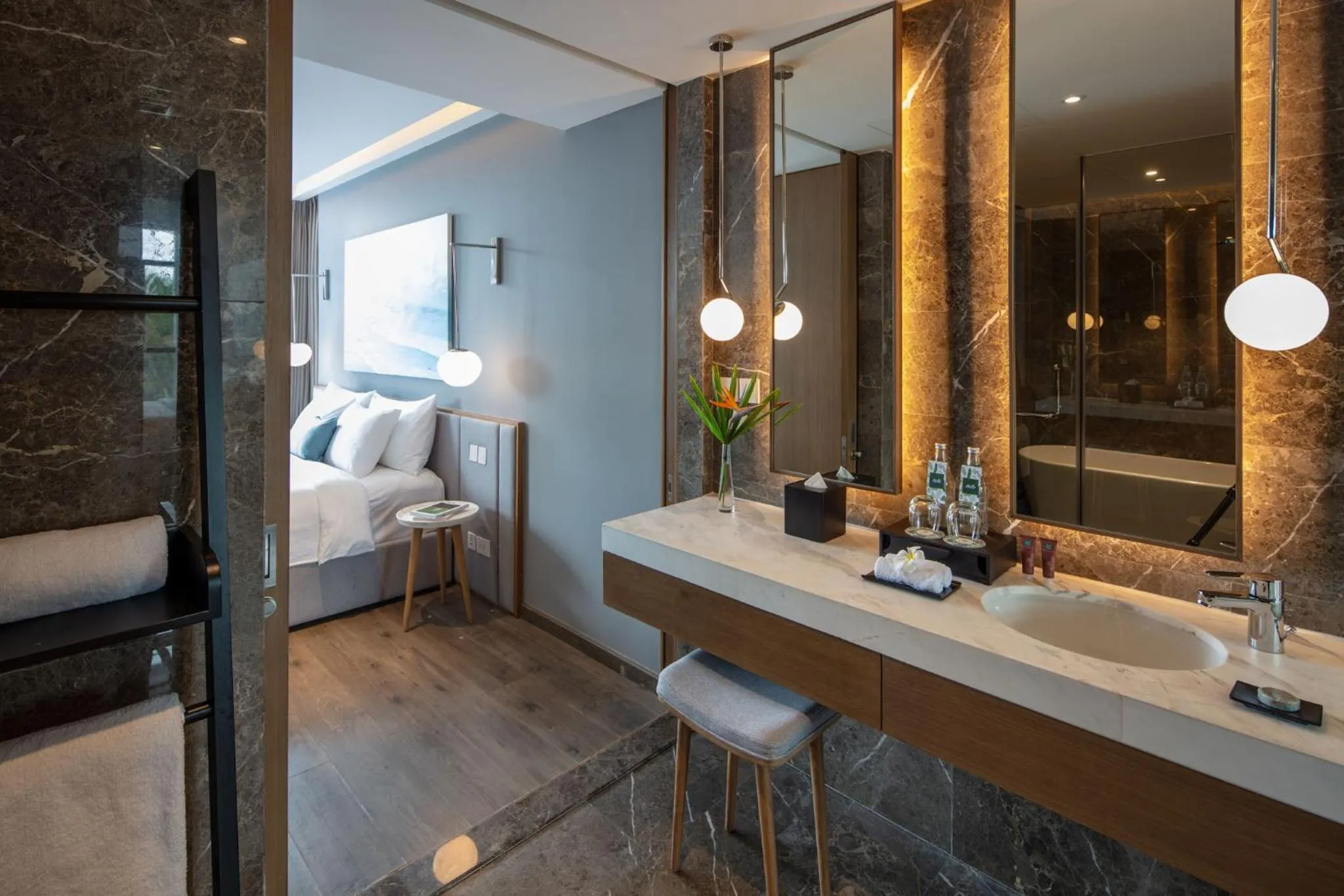 Bathroom, Bed in Premier Residences Phu Quoc Emerald Bay Managed by Accor