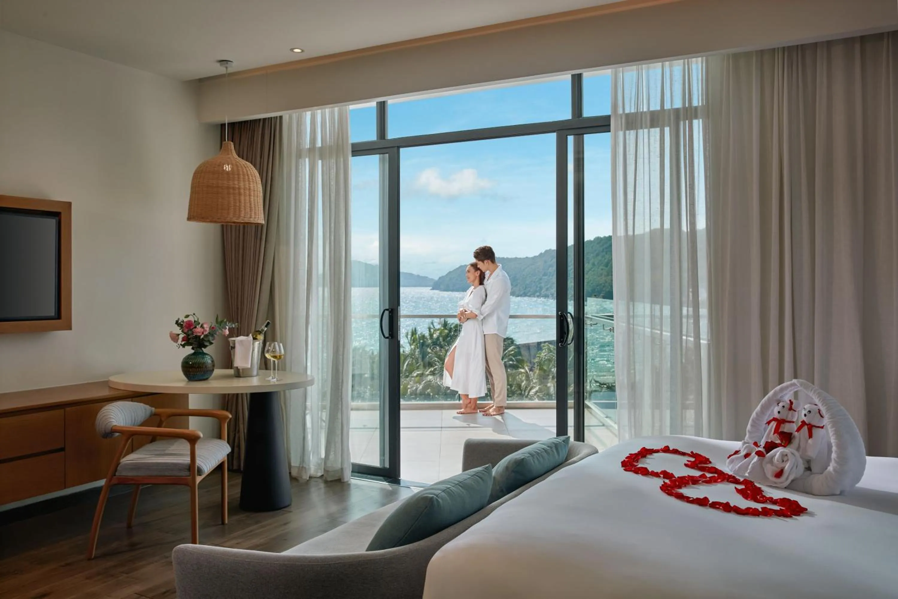 View (from property/room), Bed in Premier Residences Phu Quoc Emerald Bay Managed by Accor