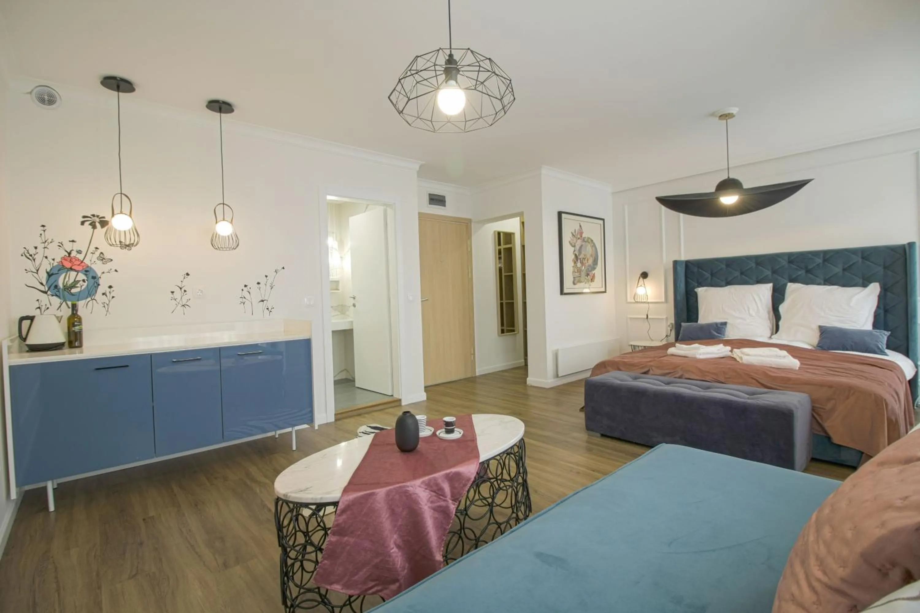 Bathroom, Bed in Boutique Apartments Blagoevgrad