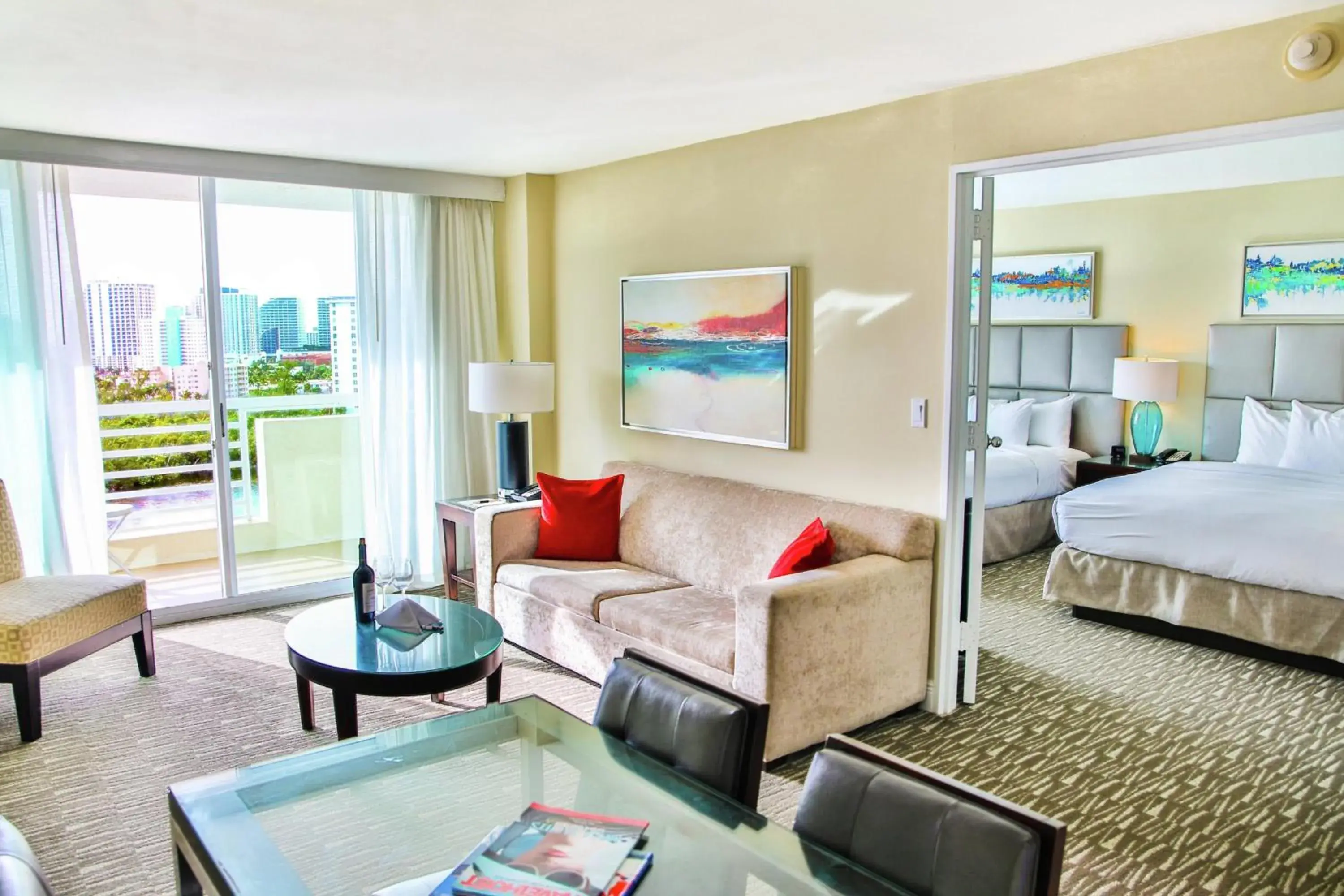 View (from property/room), Bed in GALLERY One - A DoubleTree Suites by Hilton Hotel View (from property/room), Bed in GALLERY One - A DoubleTree Suites by Hilton Hotel