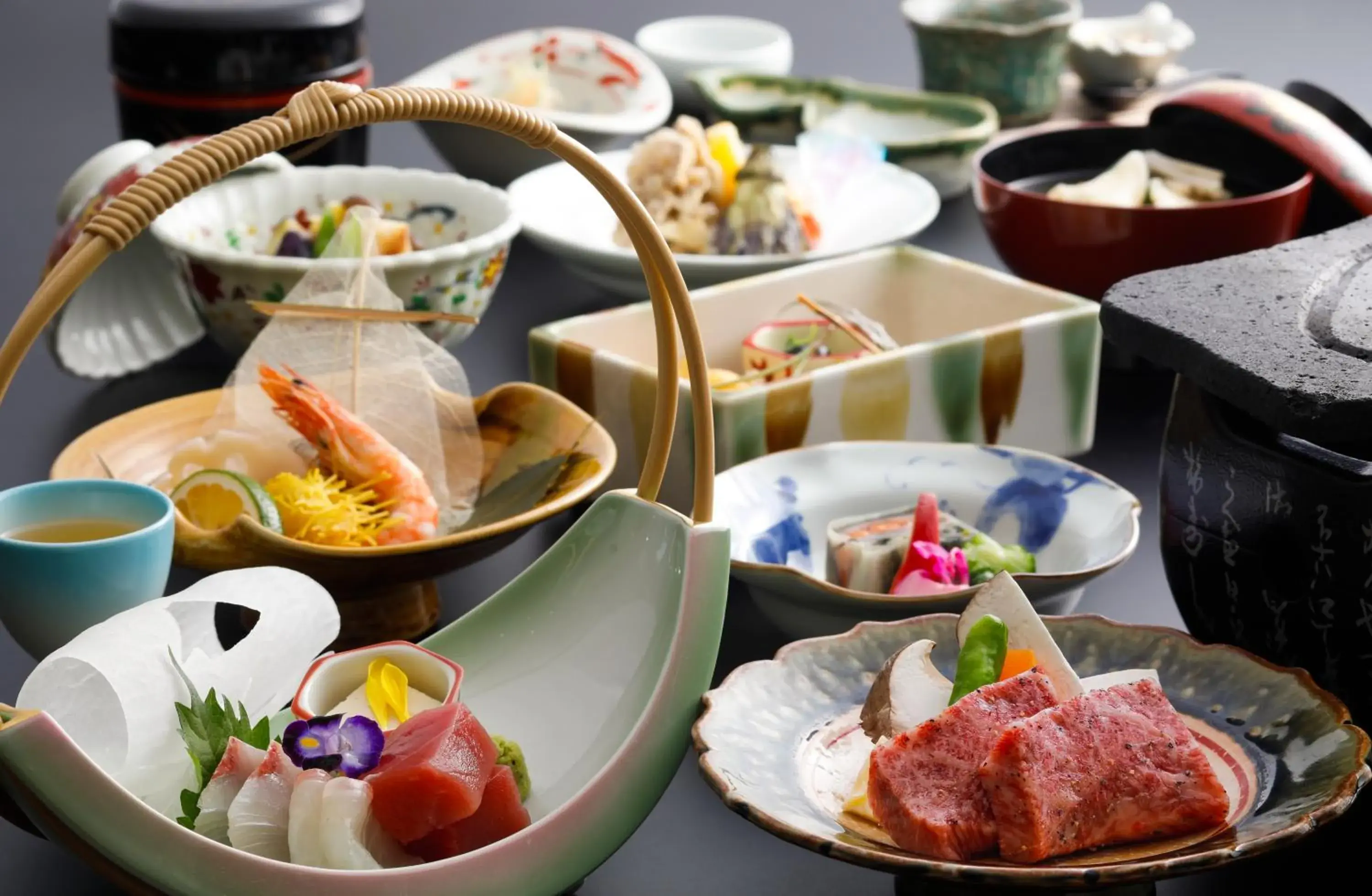 Food close-up in Beautiful Japanese Garden Kagetsu Food close-up in Beautiful Japanese Garden Kagetsu