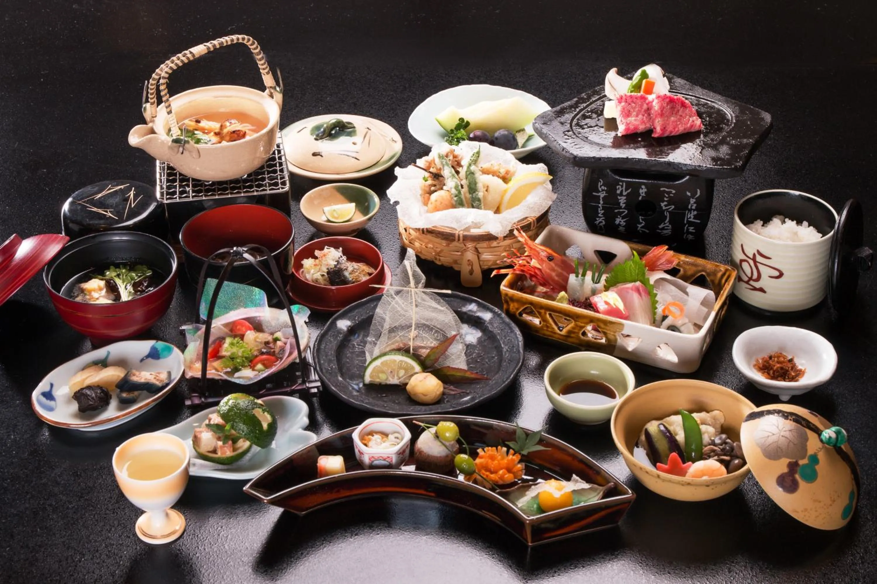 Food in Beautiful Japanese Garden Kagetsu