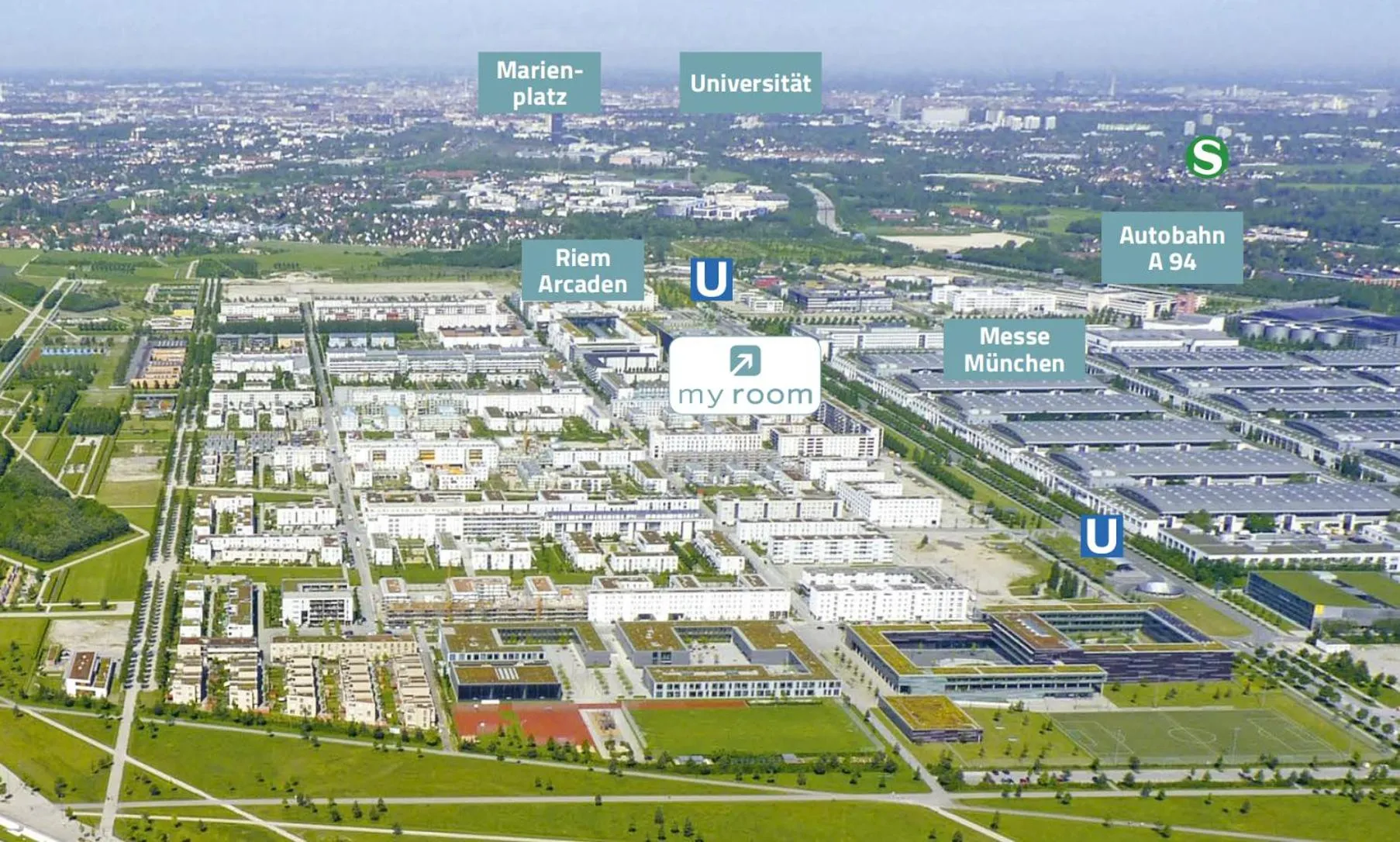 Nearby landmark in MyRoom - Top Munich Serviced Apartments