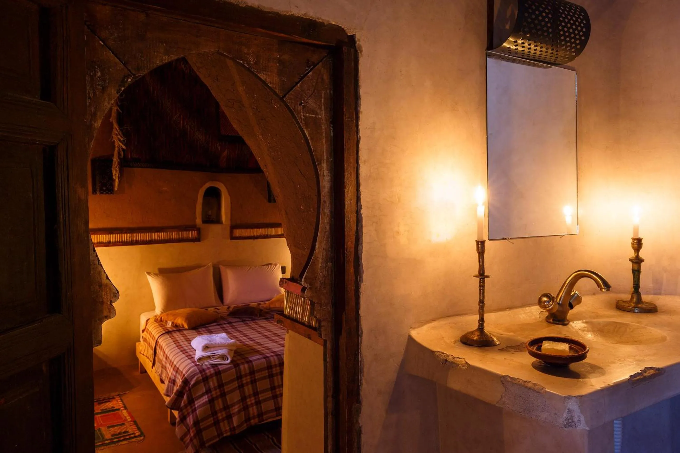 Bathroom, Bed in Kasbah Tebi