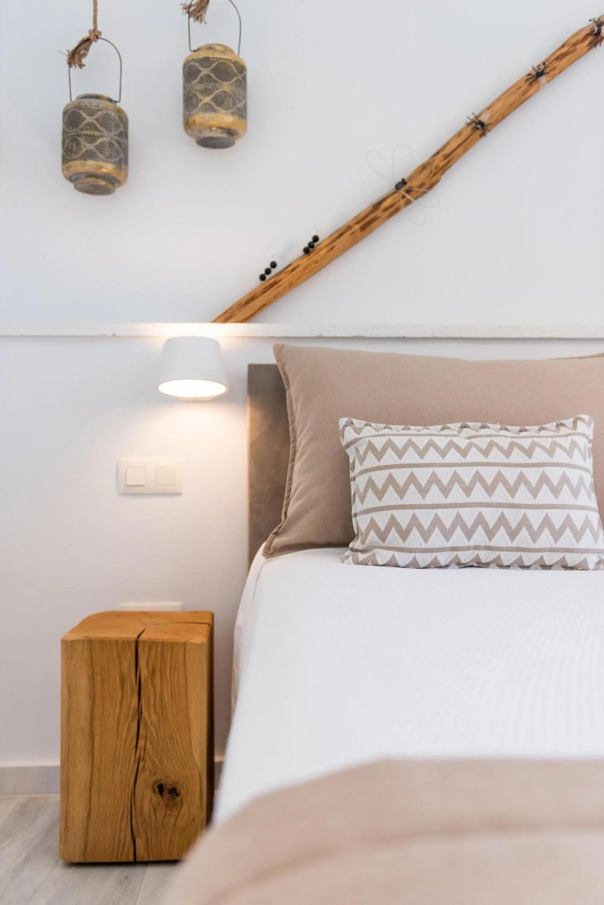 Bed in VATHI BLEU PRIVATE VILLAS