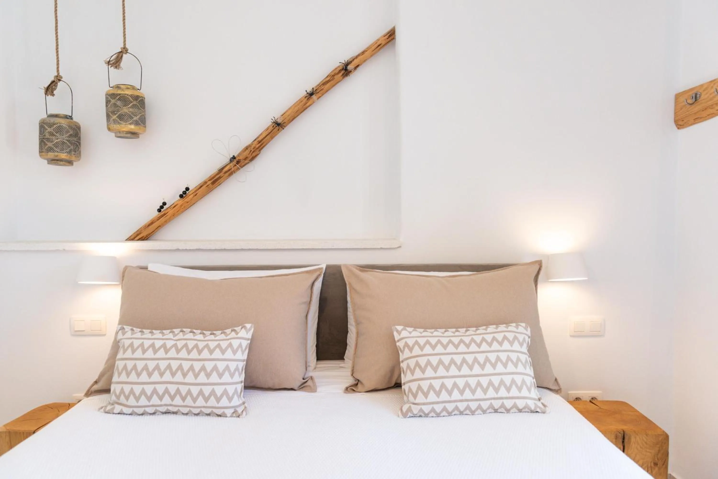 Bed in VATHI BLEU PRIVATE VILLAS