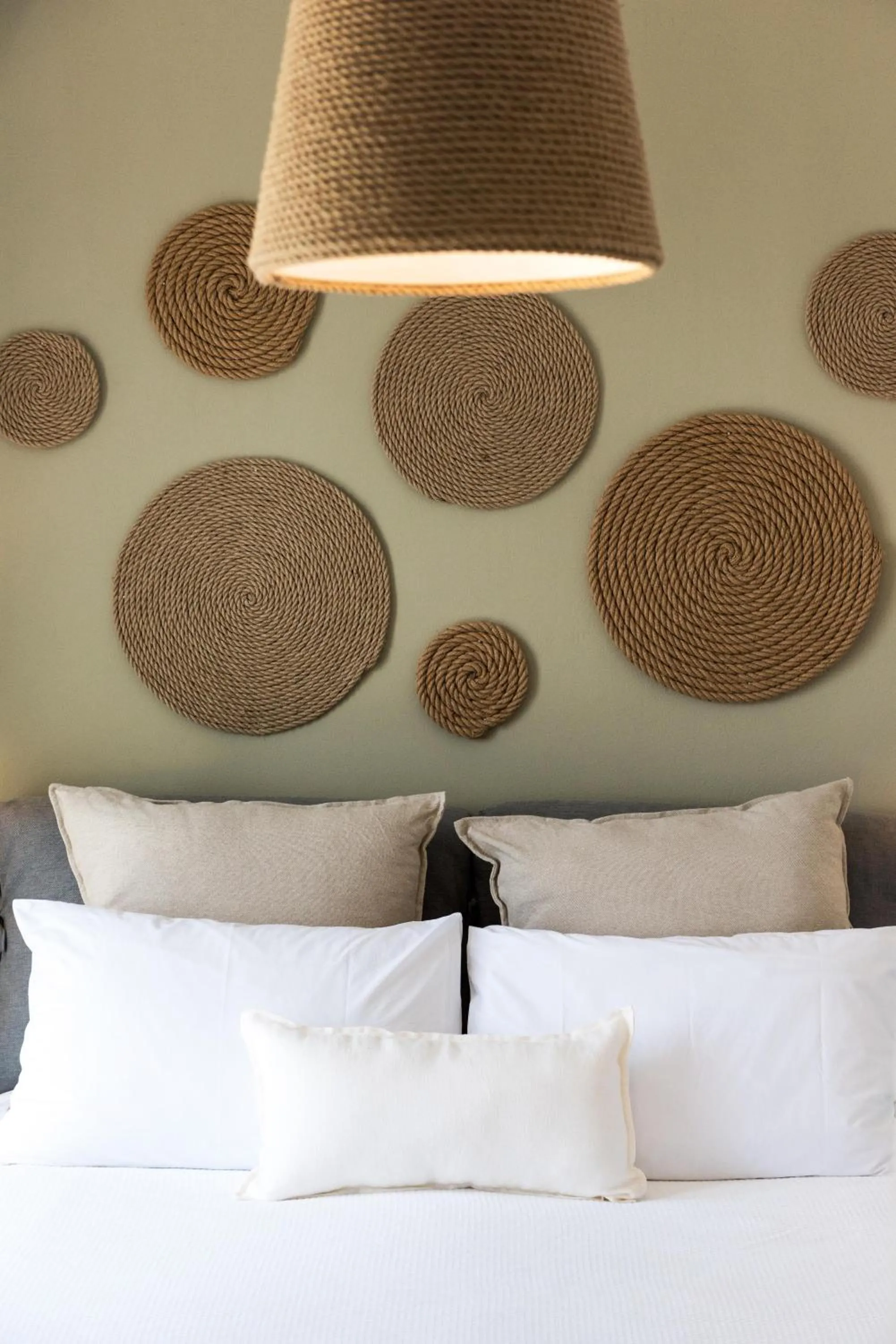 Bed in VATHI BLEU PRIVATE VILLAS