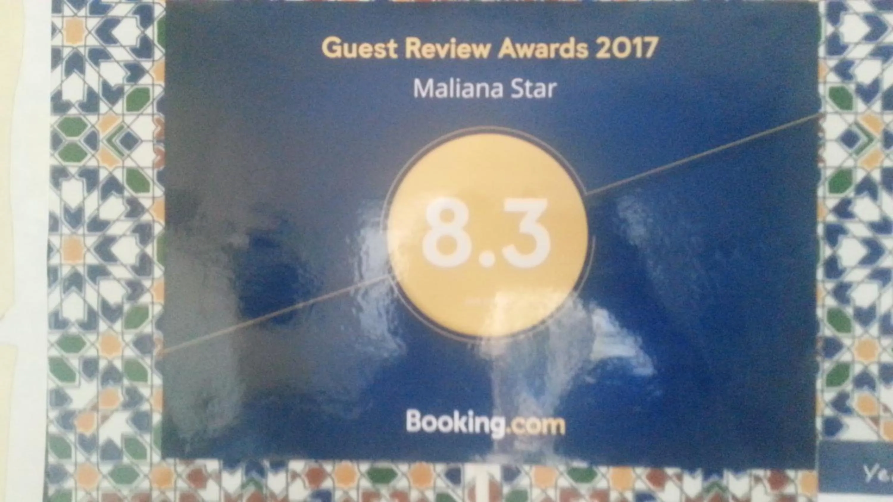 Certificate/Award in Maliana Star