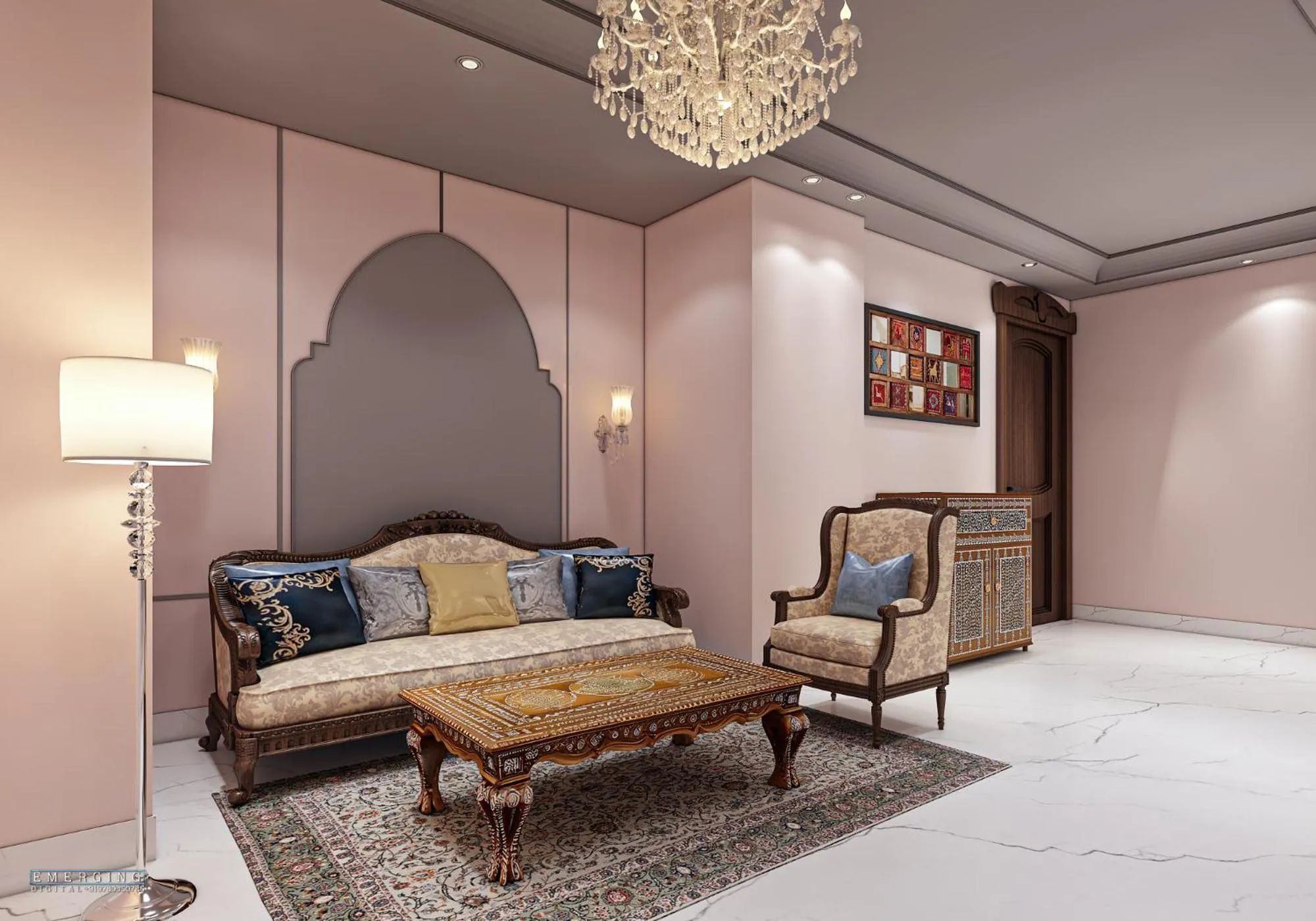 Bed in Noormahal Palace Hotel