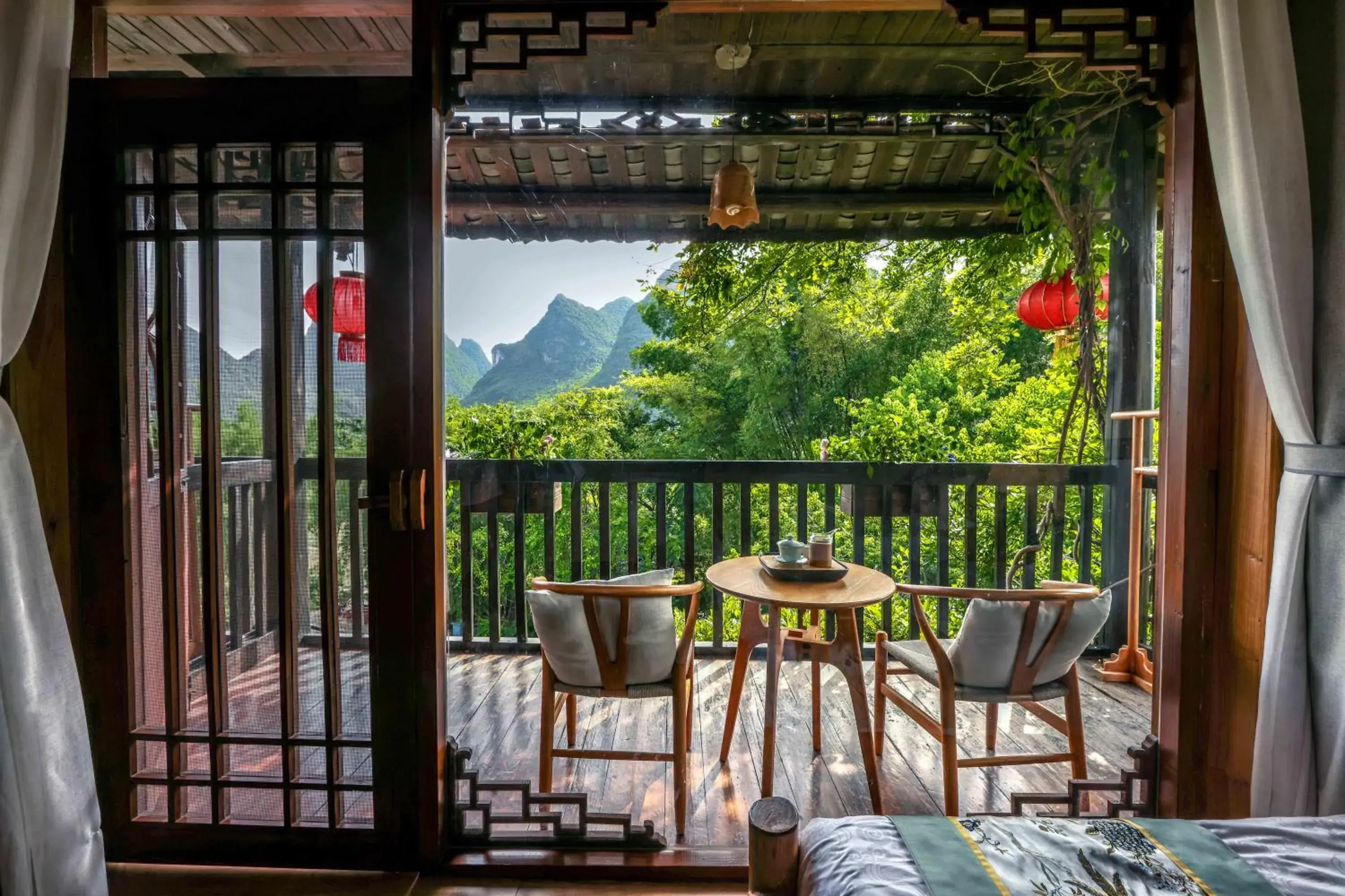 View (from property/room) in Yangshuo Tea Cozy--one way Free pick up from airport or TS 4 nights View (from property/room) in Yangshuo Tea Cozy--one way Free pick up from airport or TS 4 nights