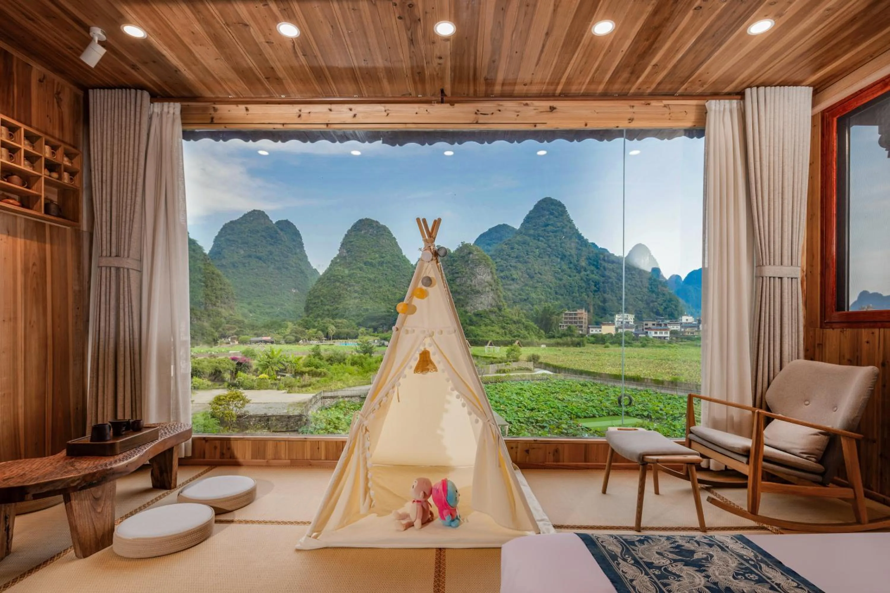View (from property/room) in Yangshuo Tea Cozy--one way Free pick up from airport or TS 4 nights