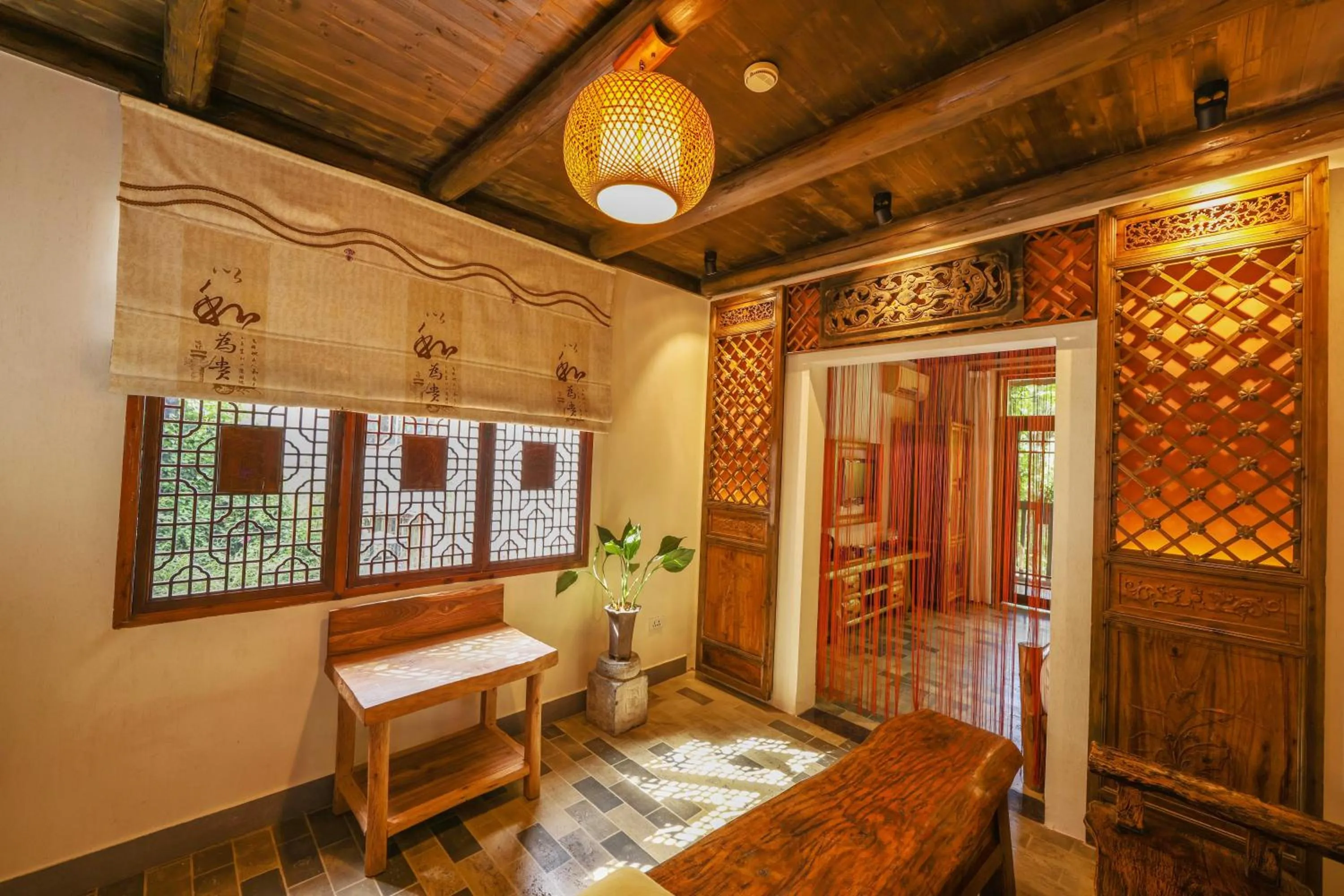 Seating area in Yangshuo Tea Cozy--one way Free pick up from airport or TS 4 nights