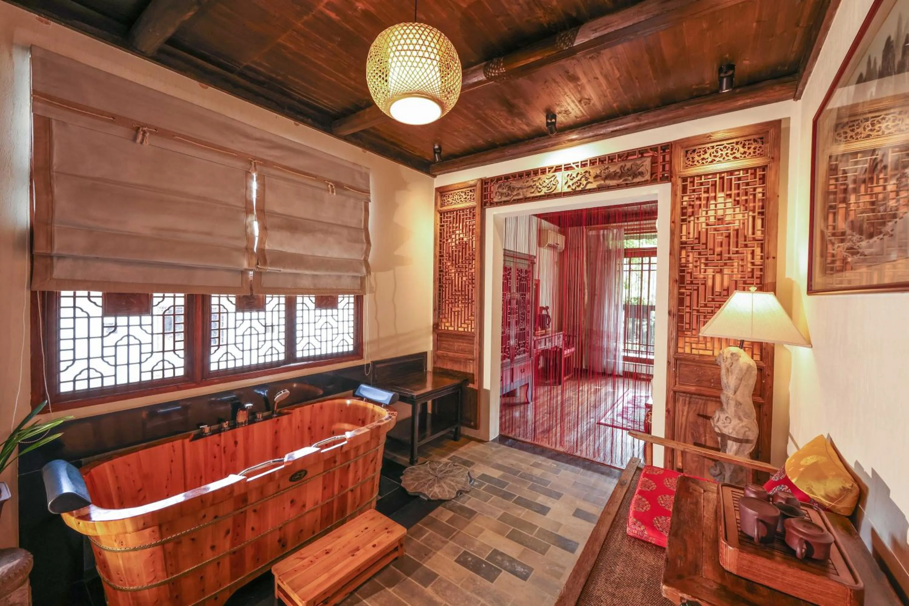 Seating area in Yangshuo Tea Cozy--one way Free pick up from airport or TS 4 nights