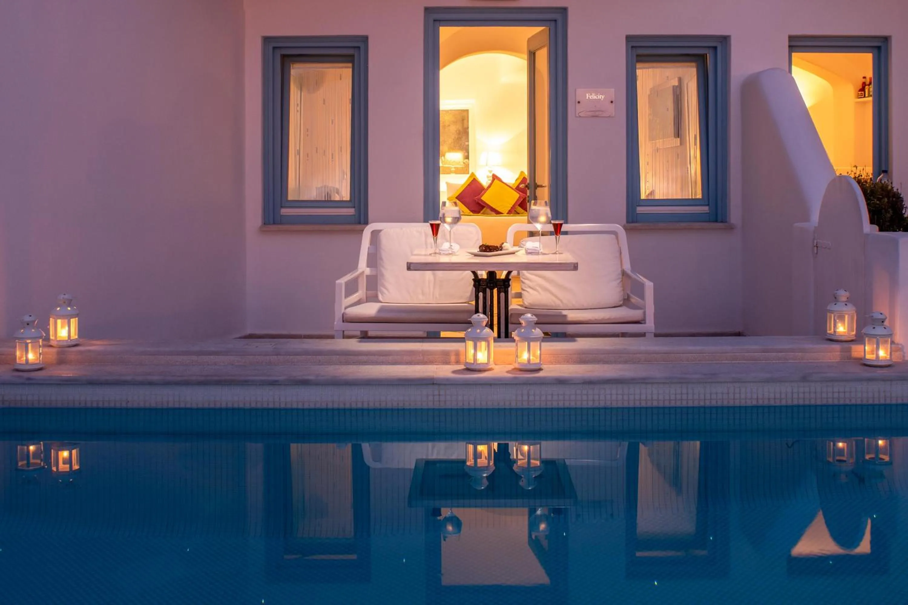 Pool view in Above Blue Suites