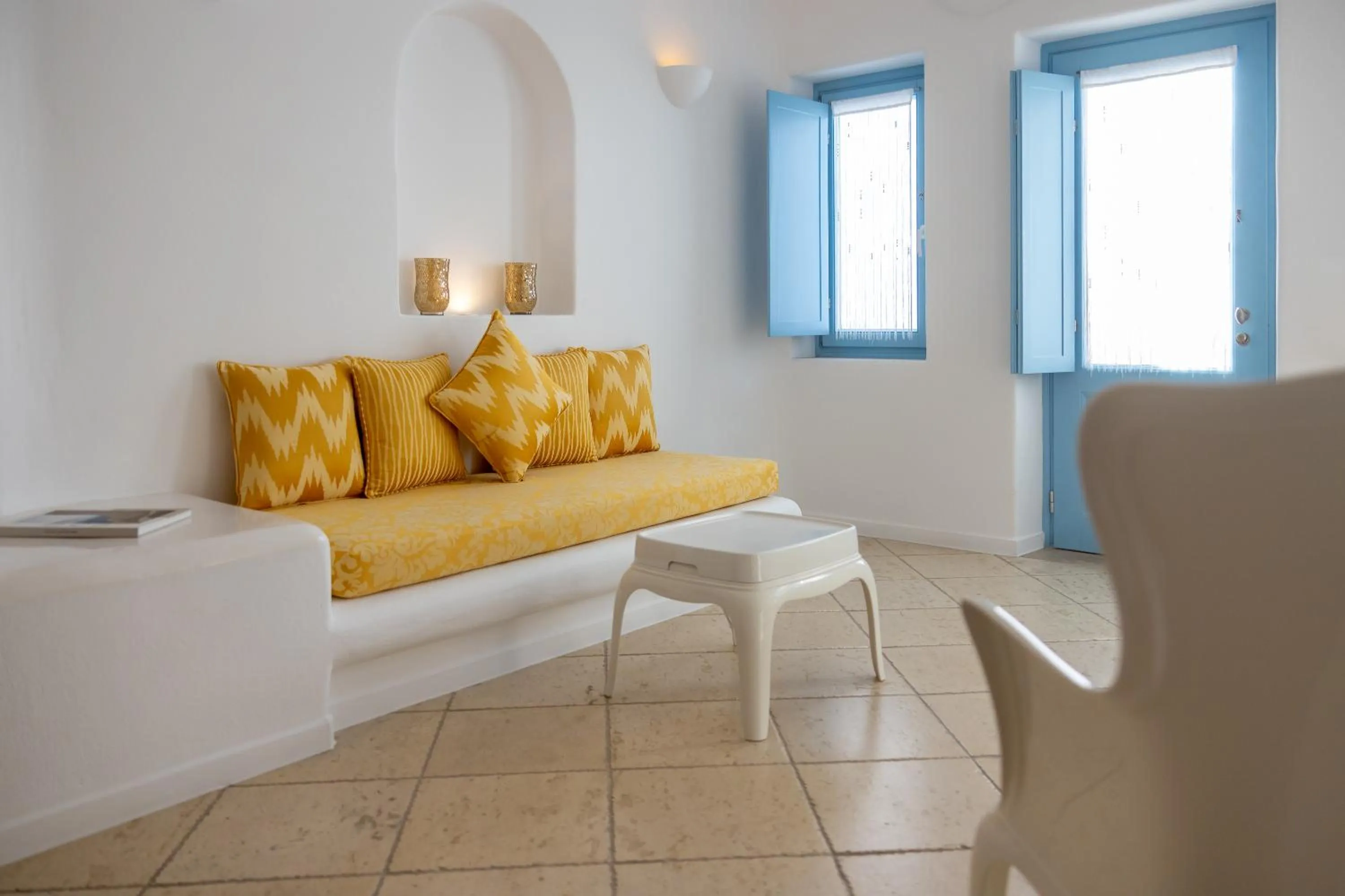 Seating area in Above Blue Suites