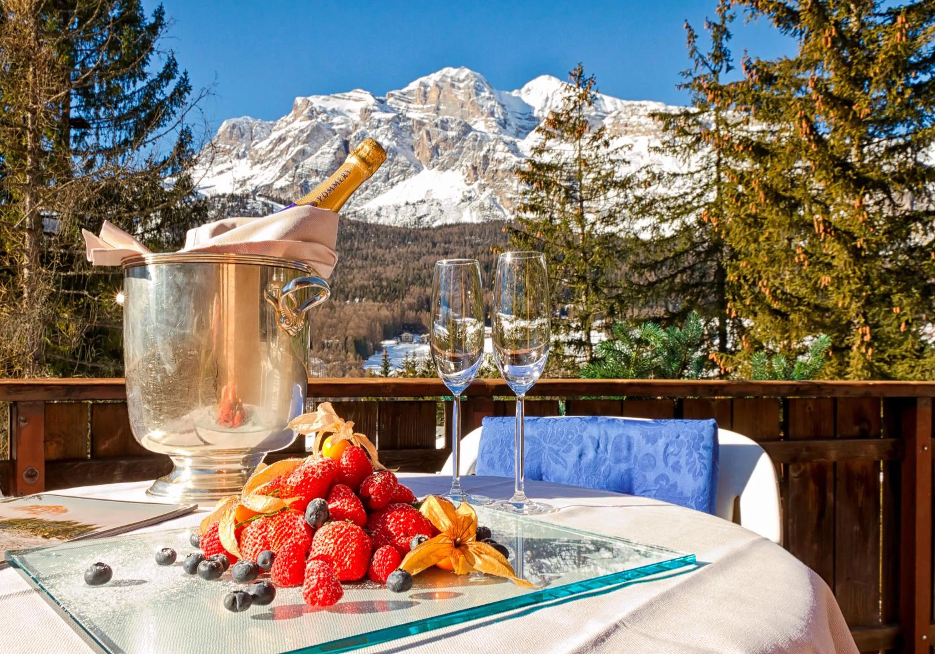 Balcony/Terrace in Boutique Hotel Villa Blu Cortina D'Ampezzo