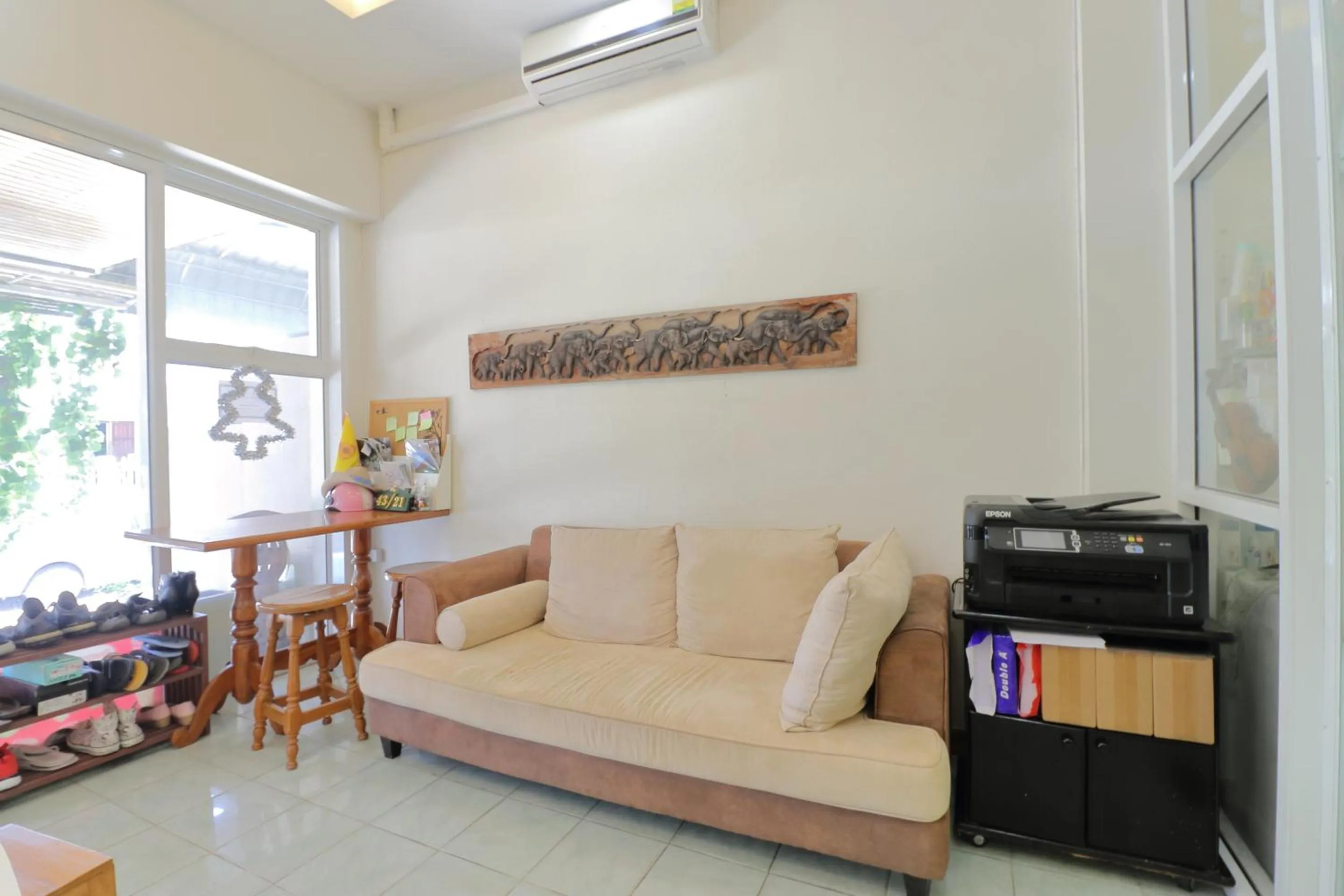 Seating area in Saen Sabai Hostel