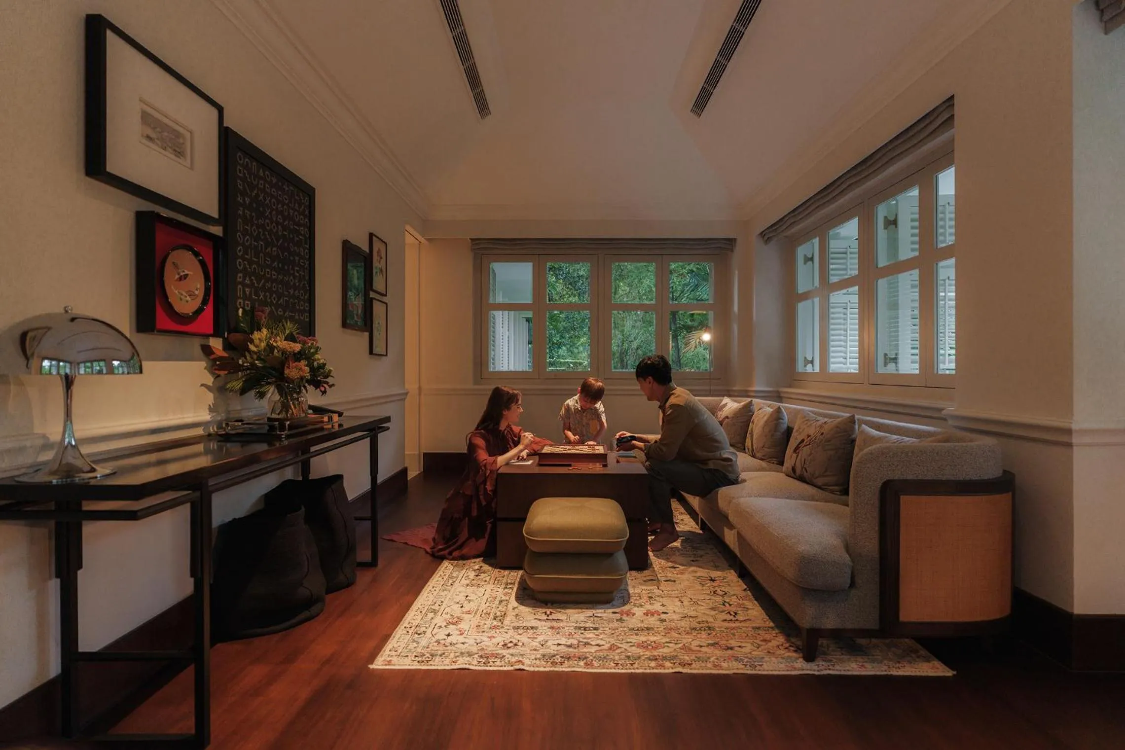 Seating area in Capella Singapore