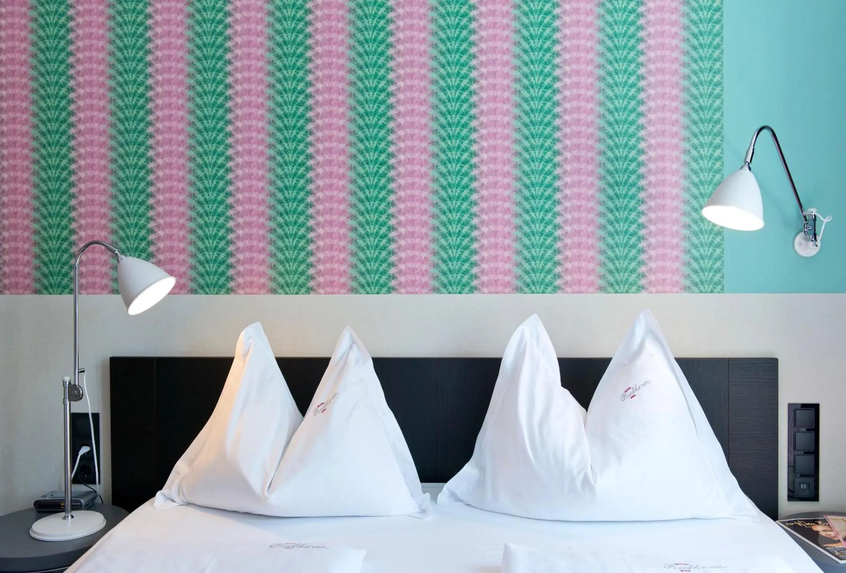 Decorative detail, Bed in Hotel Beethoven Wien Decorative detail, Bed in Hotel Beethoven Wien