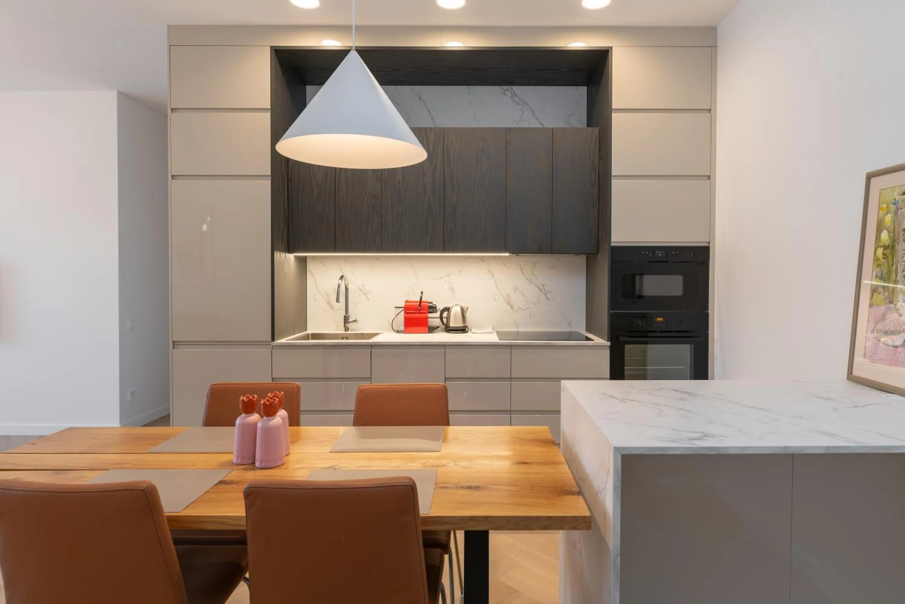 Kitchen or kitchenette in Vilnius Apartments