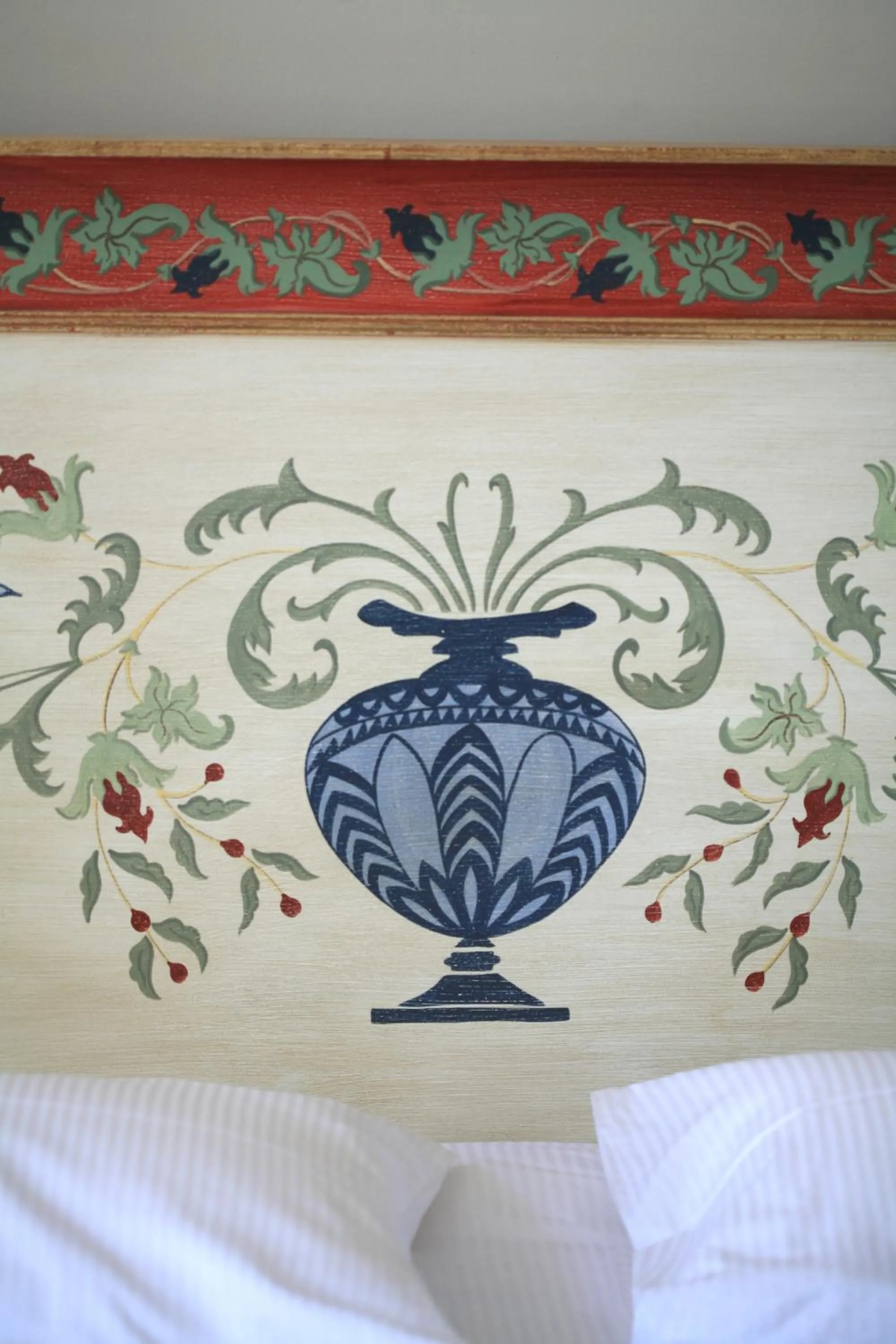 Decorative detail, Bed in Le Manoir de La Fieffe