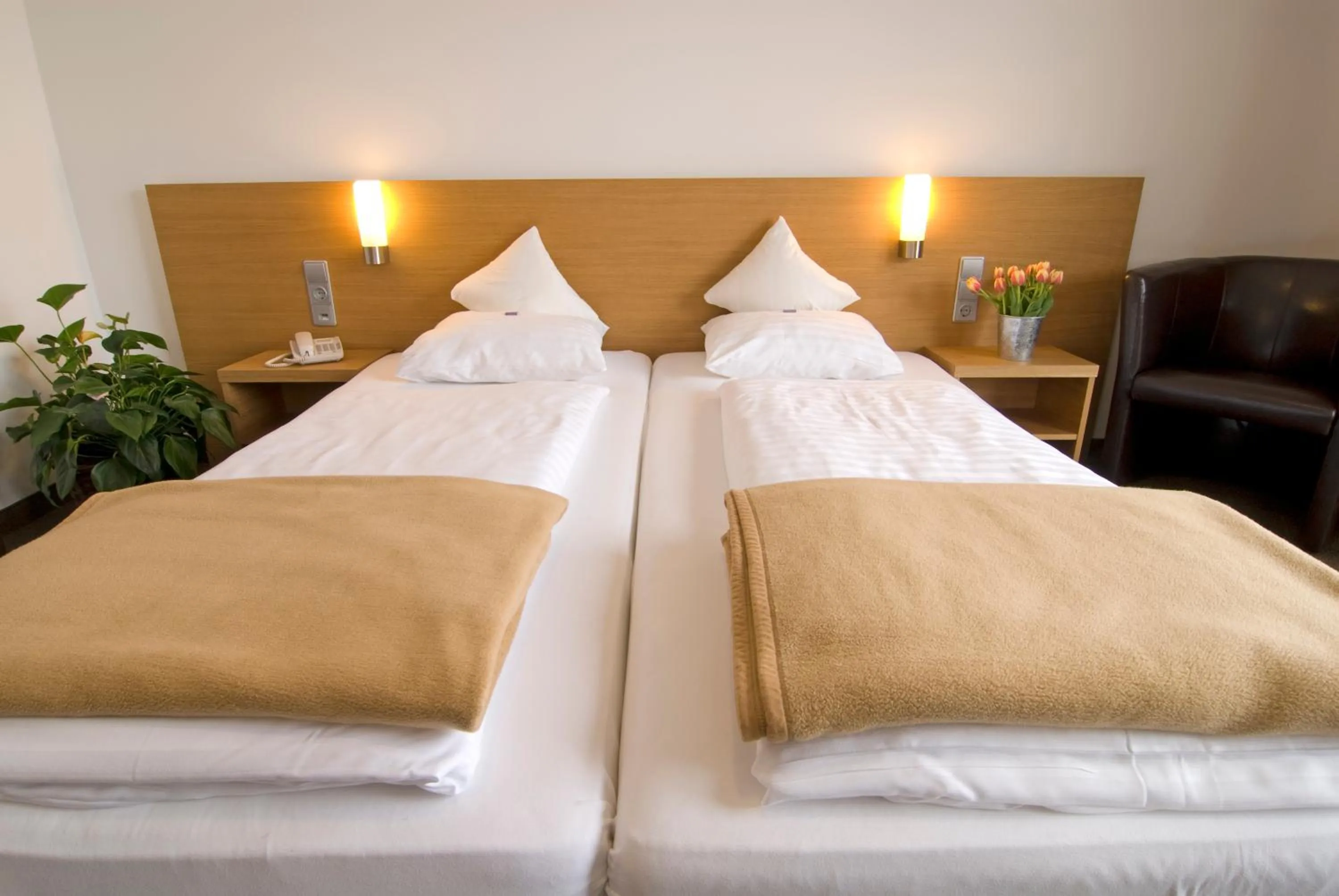 Bed in Hotel Bräuwirt