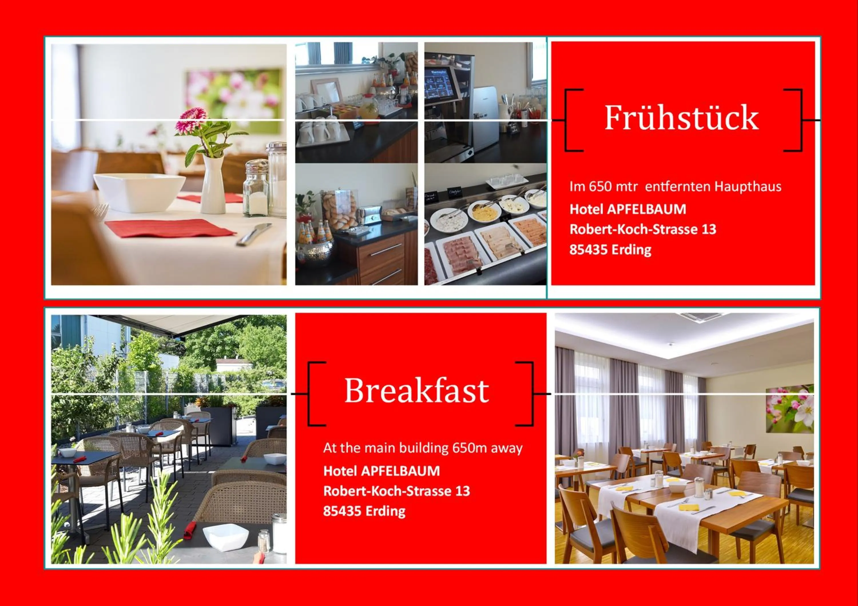 Buffet breakfast in Hotel-Etage Apfelrot managed by Hotel Apfelbaum